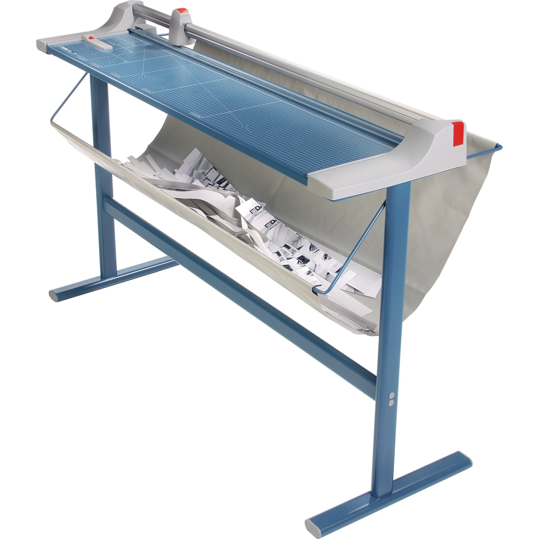 Schneidetisch, Schneidelineal, Papierzufuhr, Rolltisch, Schmutzfangtasche