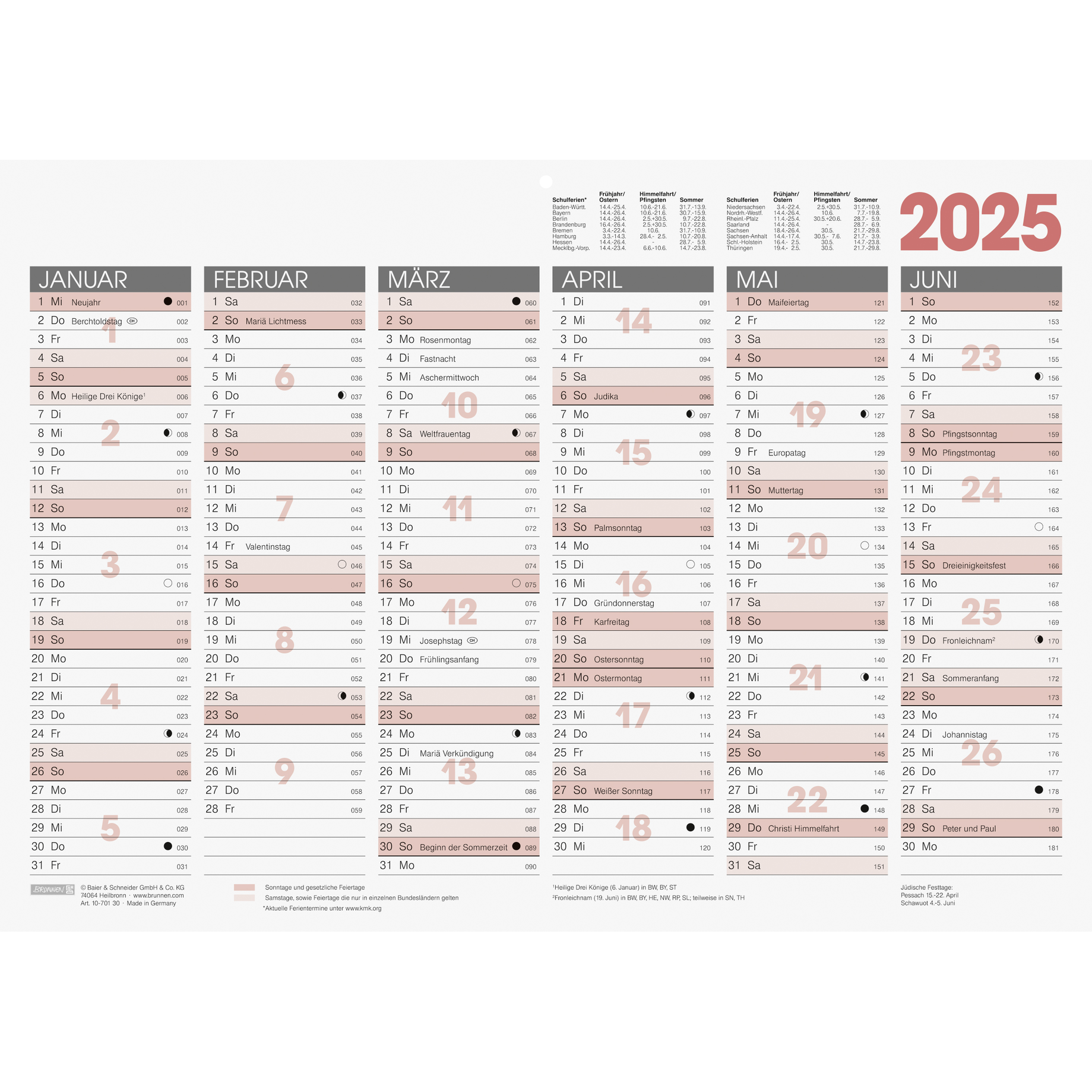 Tafelkalender DIN A3 - 12 Monate