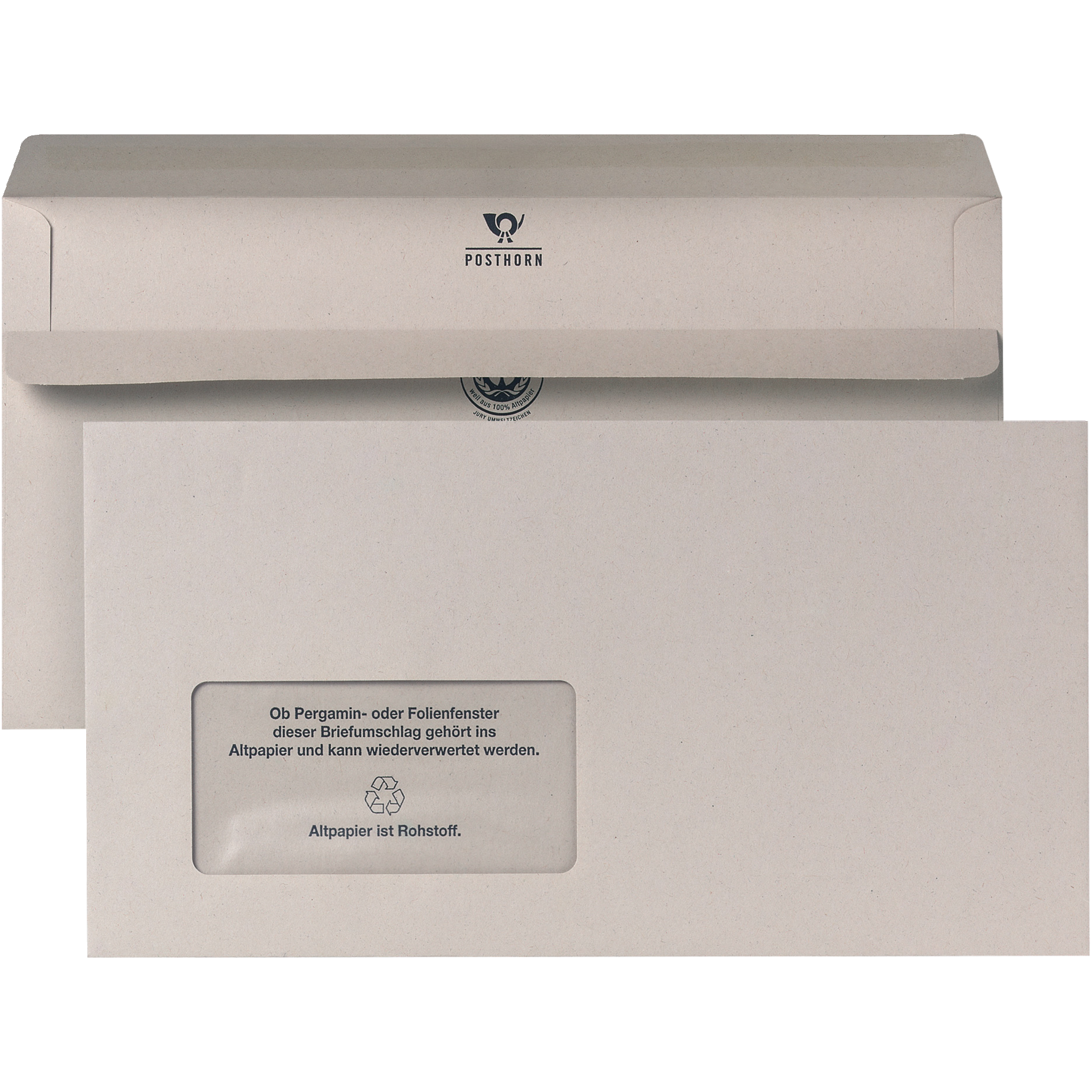 Posthorn Briefumschlag 125x235mm mF sk RC gr 1000St.