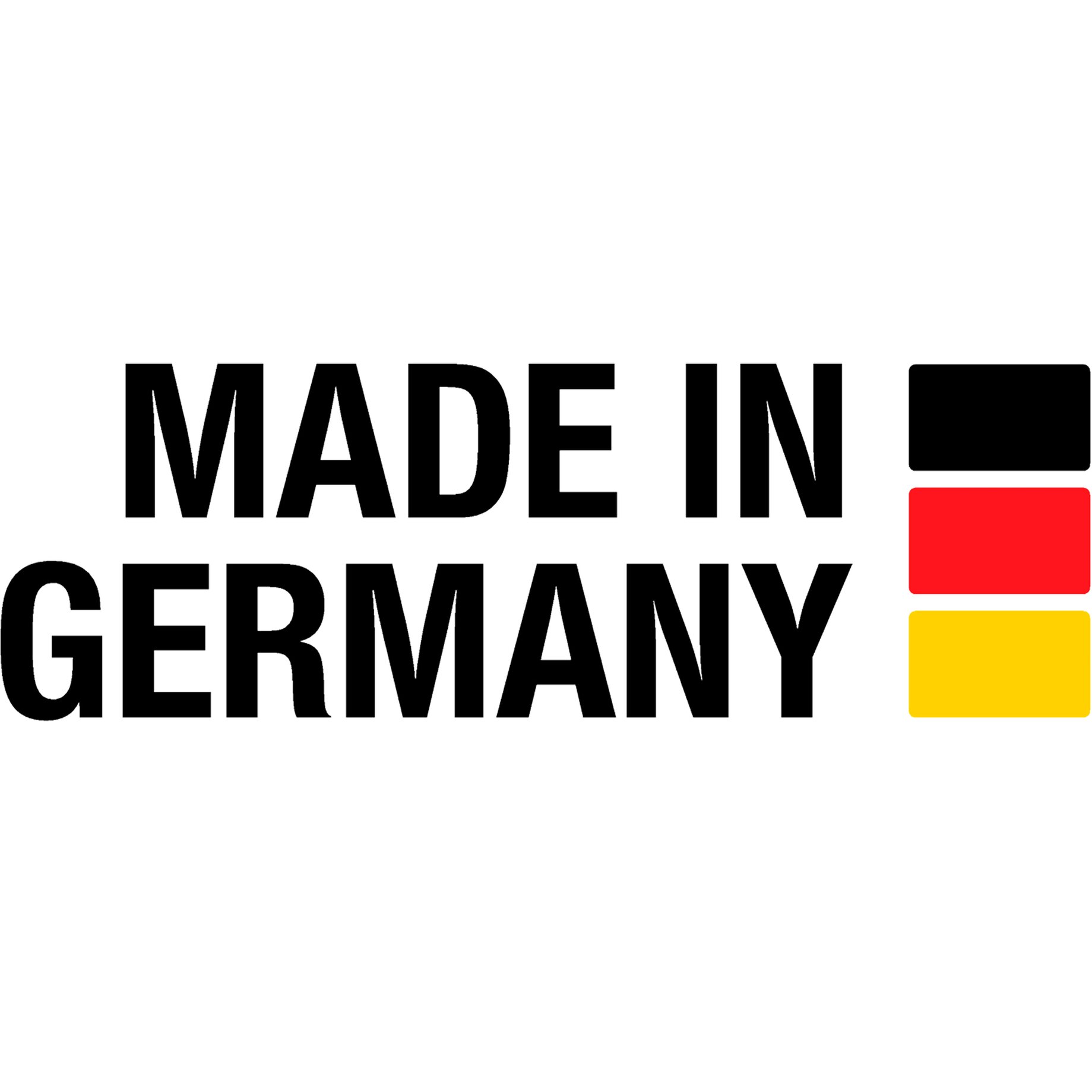 Logo, Logo, made in germany, text logo, black letters, color blocks, white background