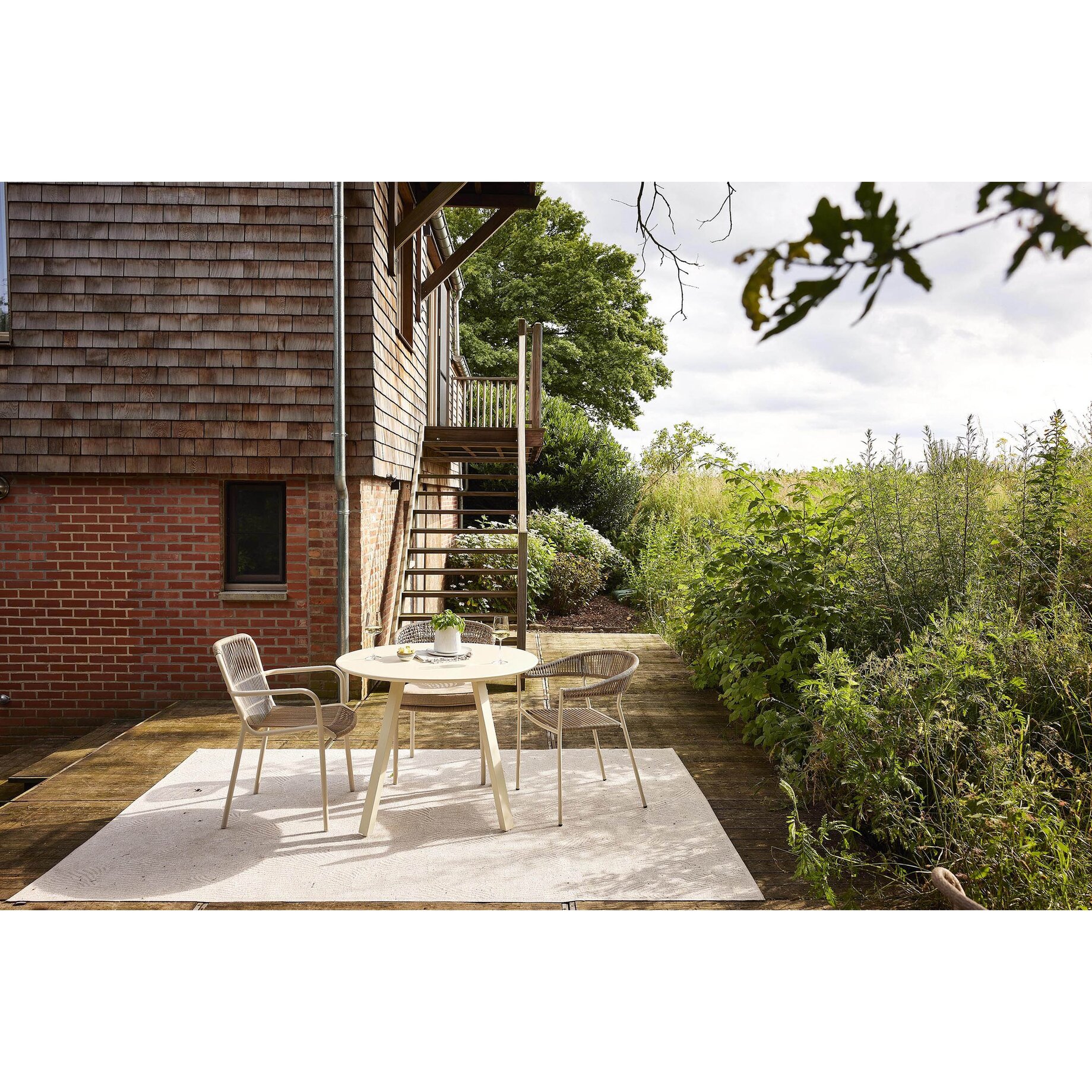 Innenarchitektur, Tabelle, Esstisch, Holzpaneele, Terrasse