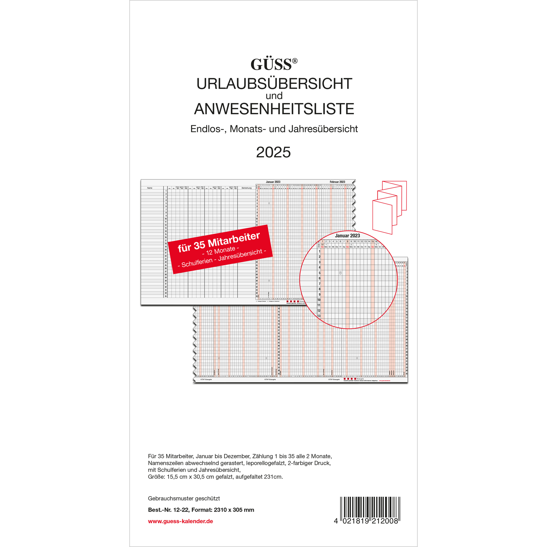 Urlaubs- und Anwesenheitsliste