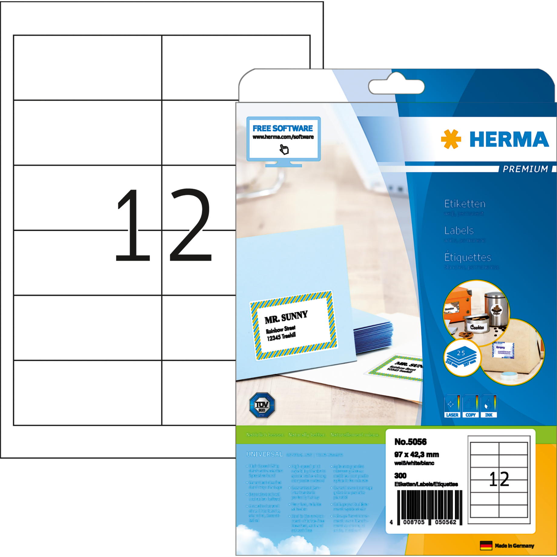 HERMA Universaletikett PREMIUM 48,3 x 33,8 mm (B x H)