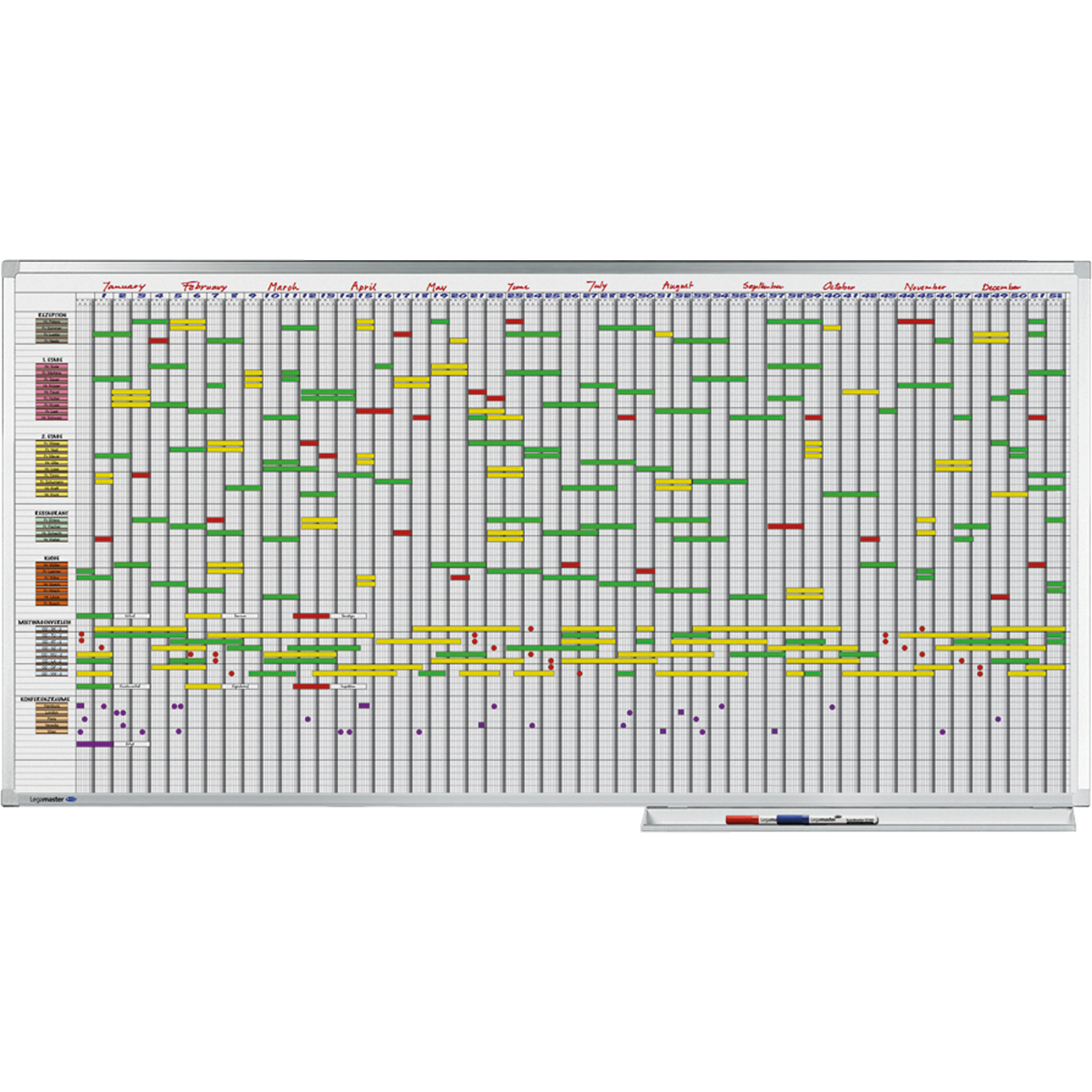Legamaster Jahresplaner PROFESSIONAL 100x200cm