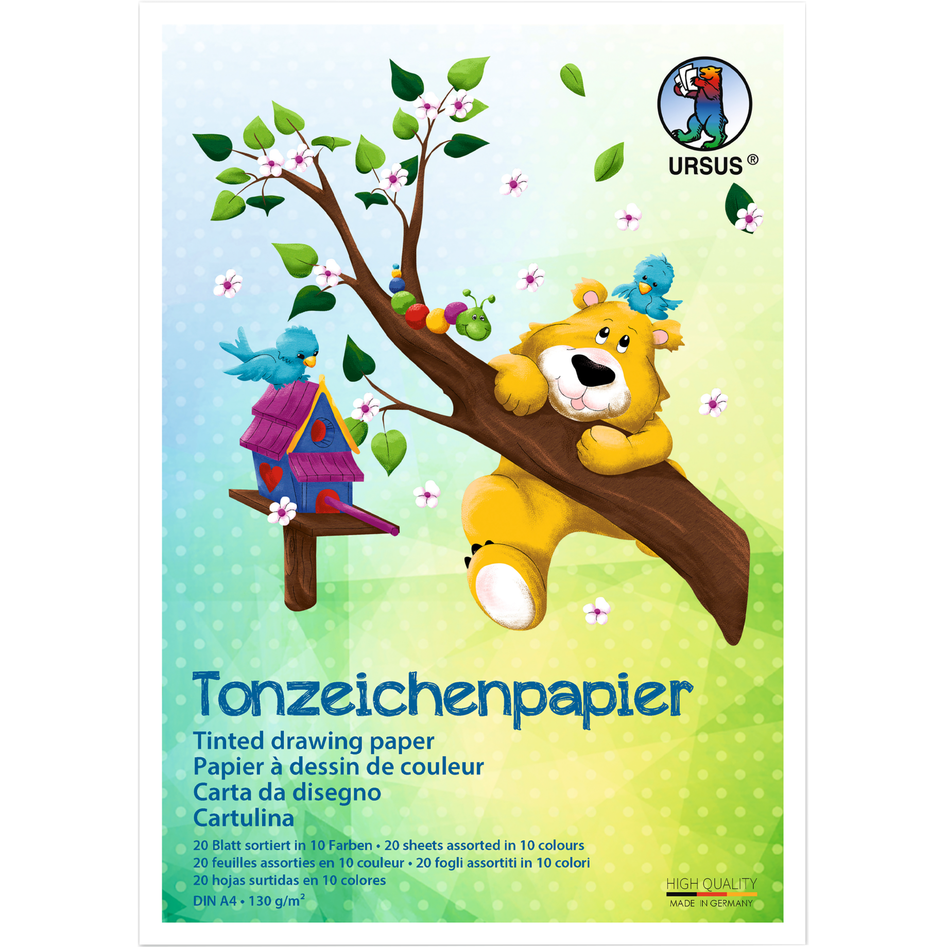 Tonzeichenpapier-Block, Intensivfarben