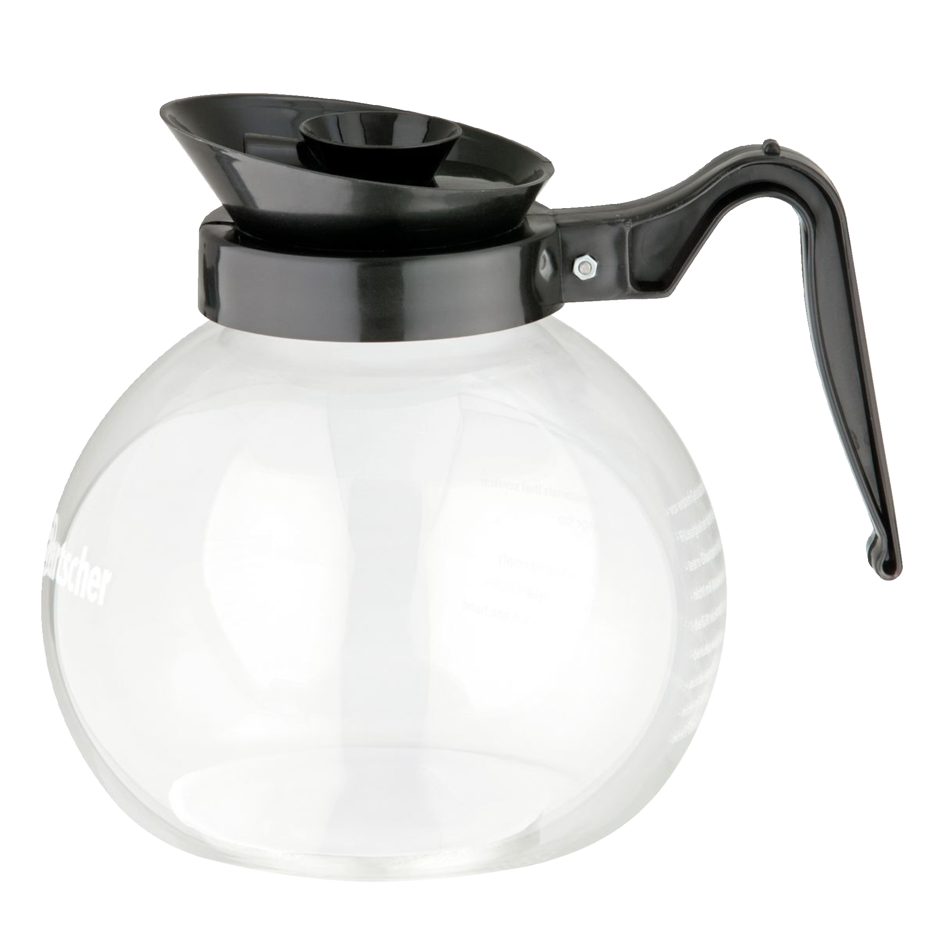 Kaffeekanne, Glaskanne, Kanne, Schwarz, Kunststoffgriff, Kaffeekanne, Glaskanne, Trinkkanne, Küchenzubehör, Transparente Kanne