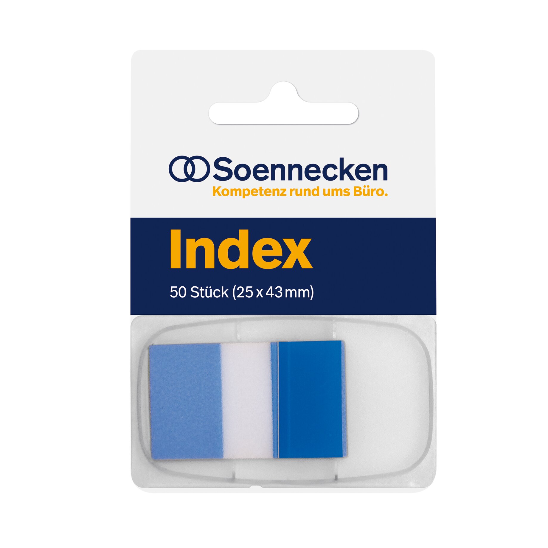 Soennecken Haftstreifen Index 25x43mm 50St Spender bl