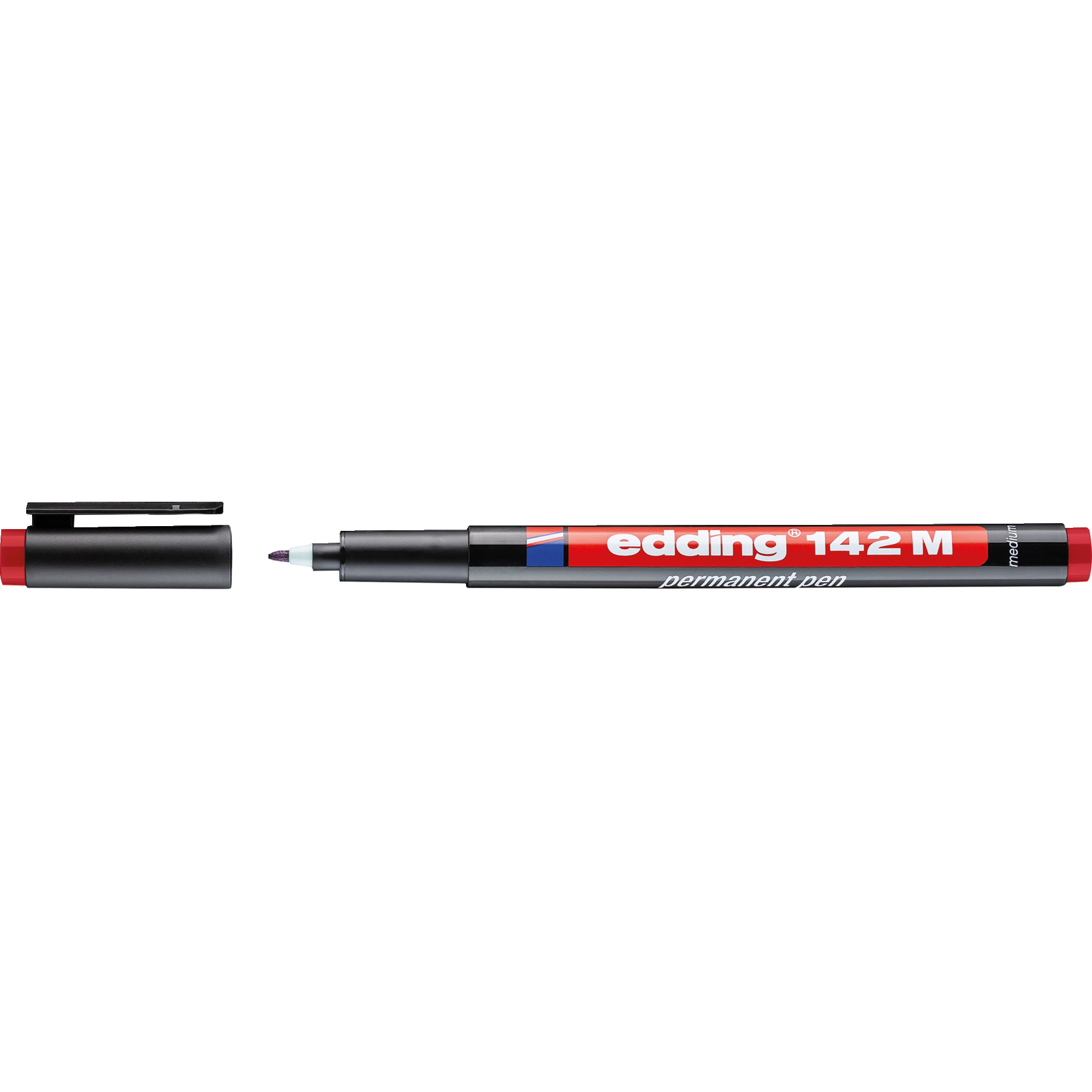 Permanent-marker, Roter Körper, Feinspitze, Edding 142 M, Mittlerer Punkt