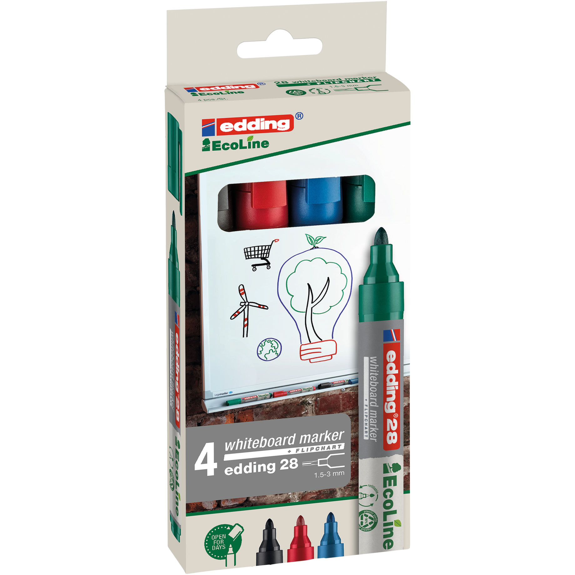 Whiteboardmarker 28 EcoLine, Rundspitze