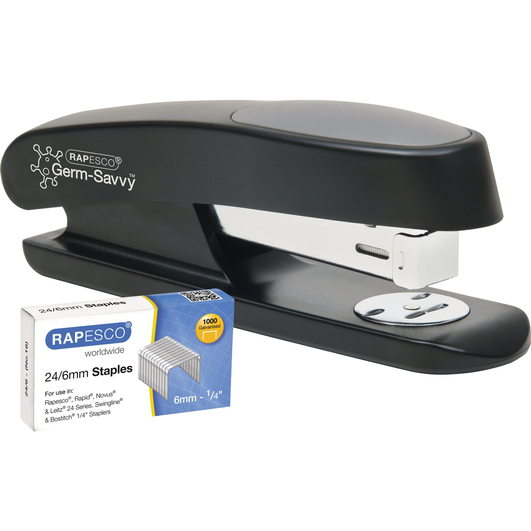 Rapesco Heftgerät ECO Sting Ray 20Blatt sw +Heftklammern