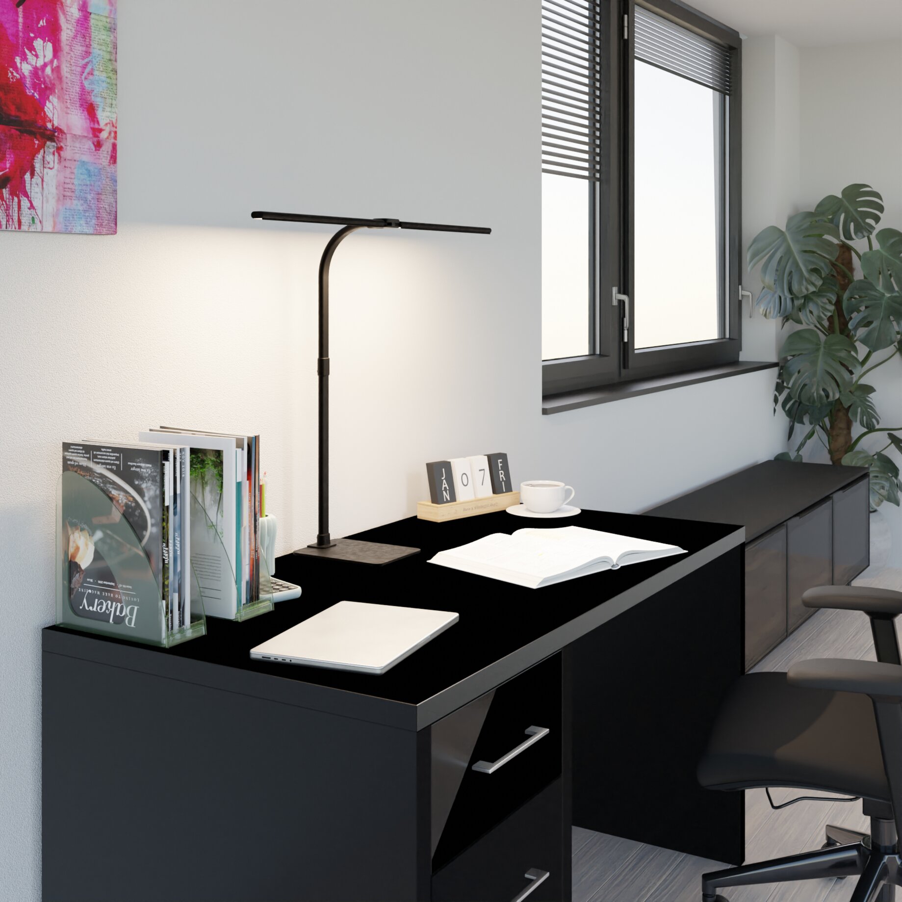 Moebel, Tabelle, Schreibtisch, Lampe