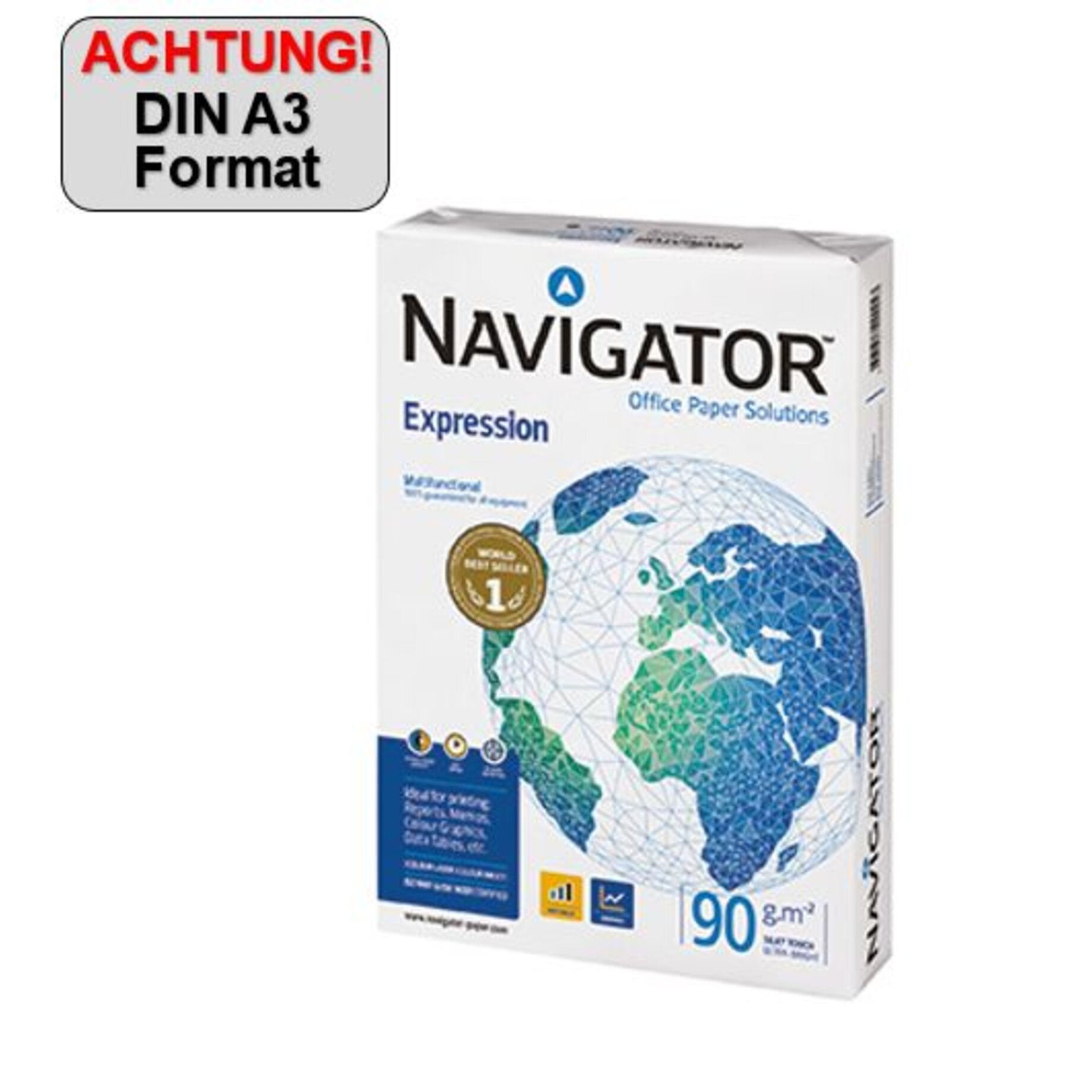 Navigator Kopierpapier Inkjet 90g A3 500Bl.