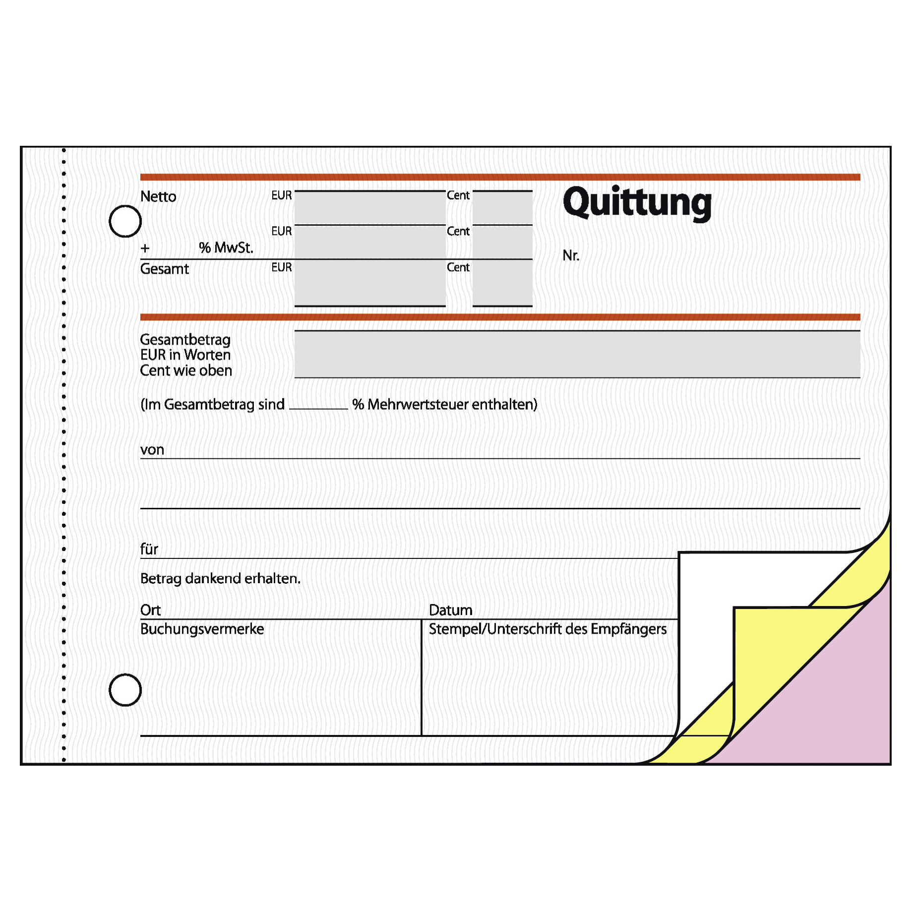 Quittung, selbstdurchschreibend