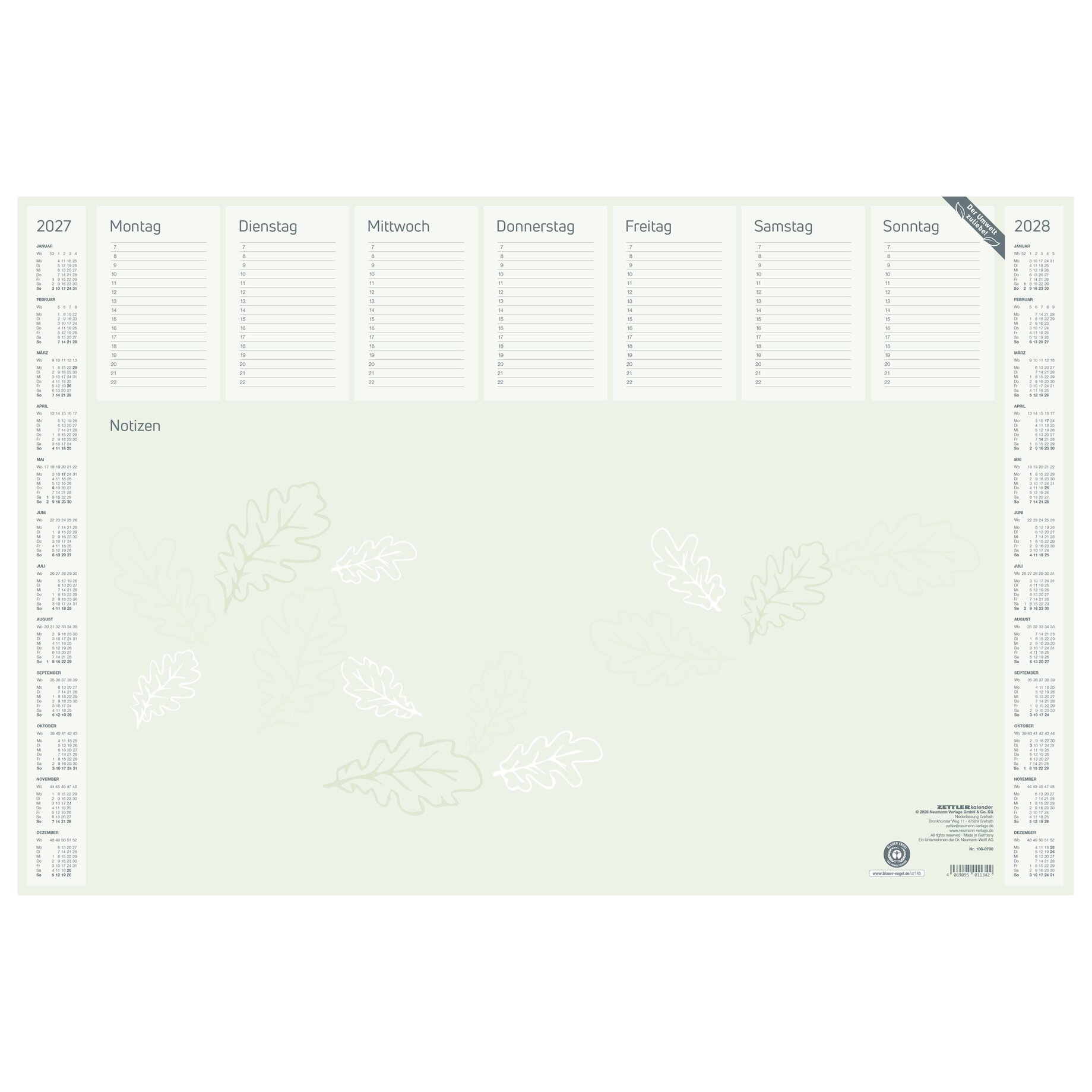 Kalender, Notizwand, Jahreskalender, Abschlusstafel, Kleines Layout