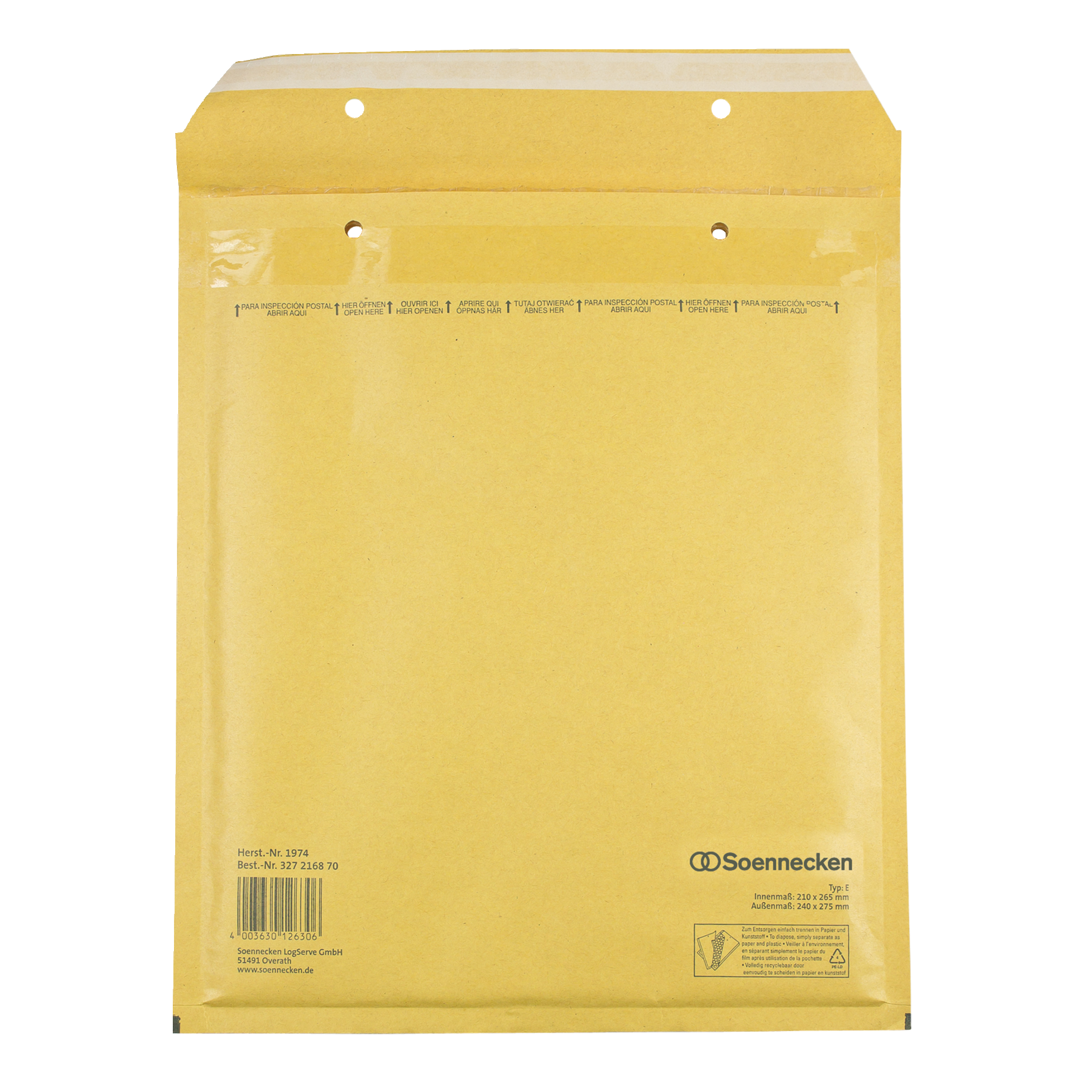 Soennecken Luftpolstertasche E/2 210x265mm hk br 100 St.