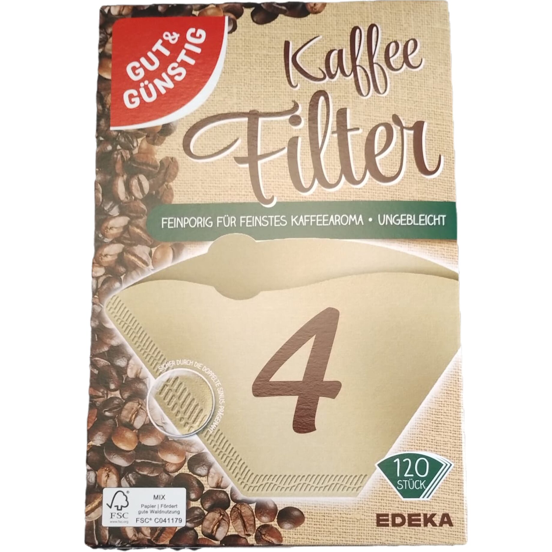 GUT&GÜNSTIG Filtertüte GR.4 naturbraun 120St