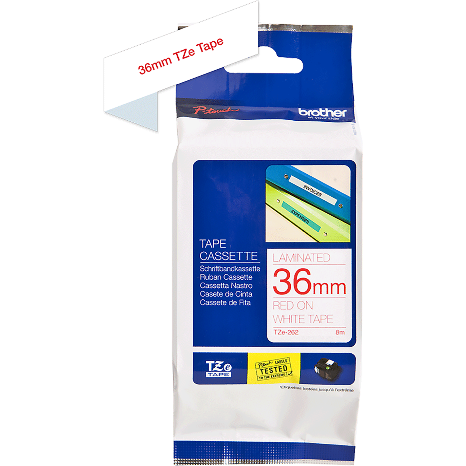 TZe-Schriftbandkassette für P-touch, laminiert