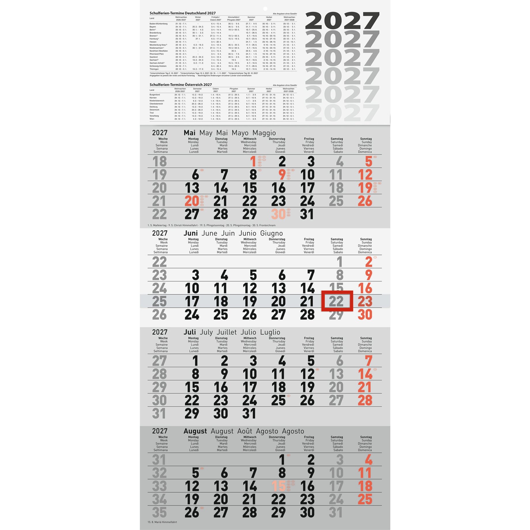 Kalender, Monatlicher Kalender, Jahreskalender, Monatssicht, Terminplaner