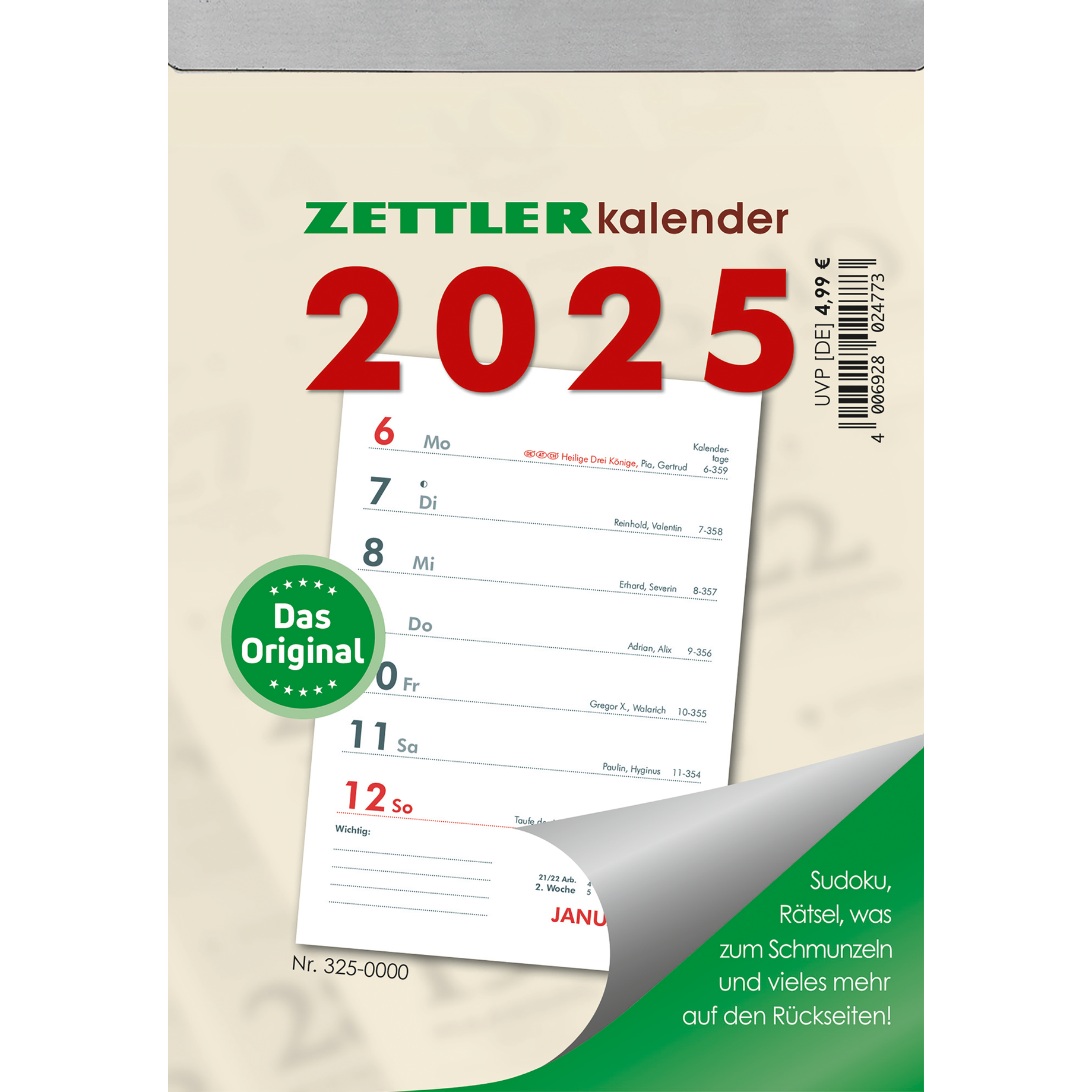 Wochenabreißkalender 325