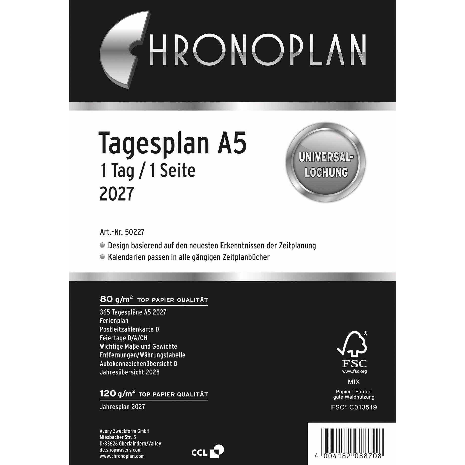 Tagesplan, A5, Kalender, Jahresplan, Papierqualität