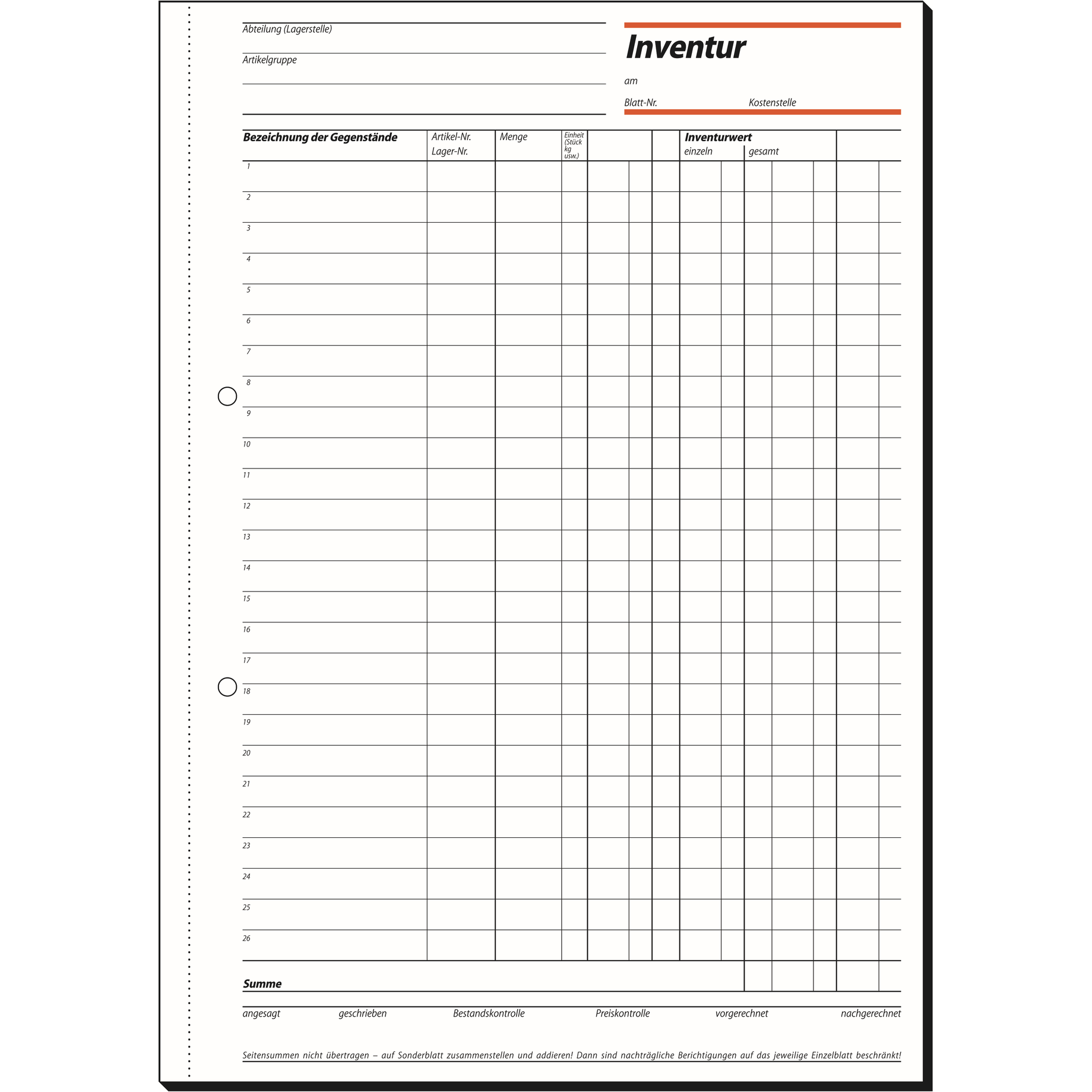 Inventurbuch