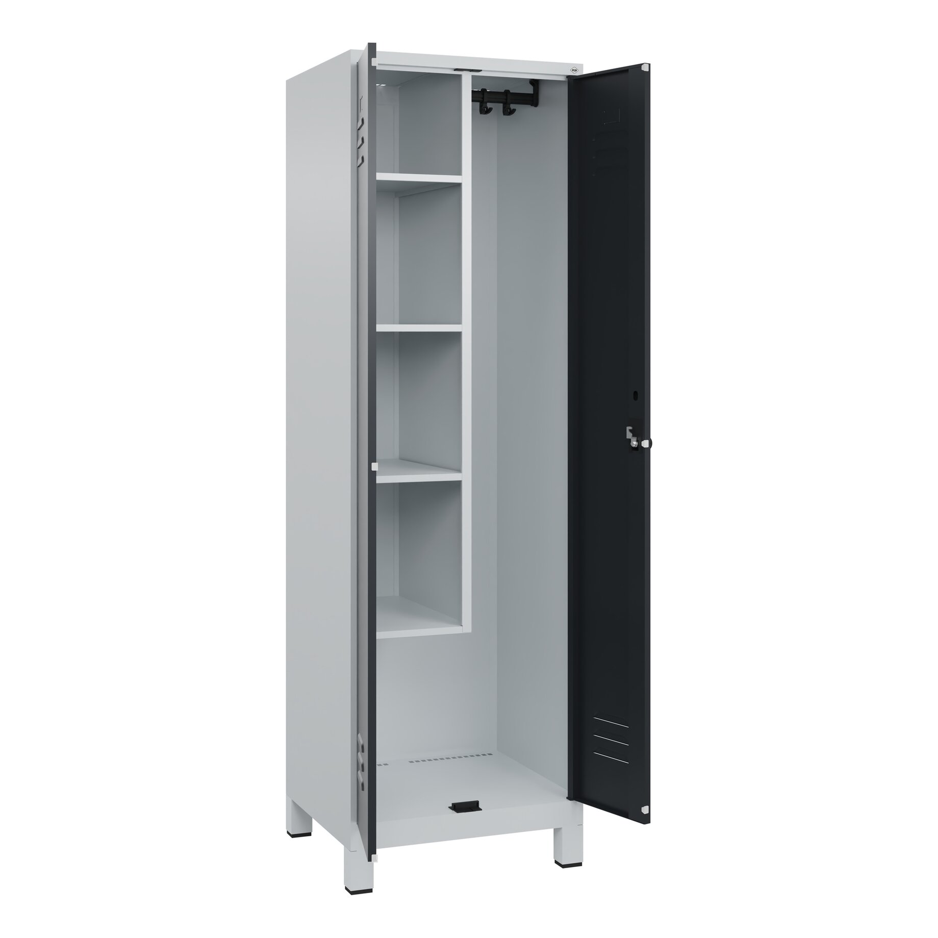 Schrank, Spind, Aufbewahrung, Metall, Grau