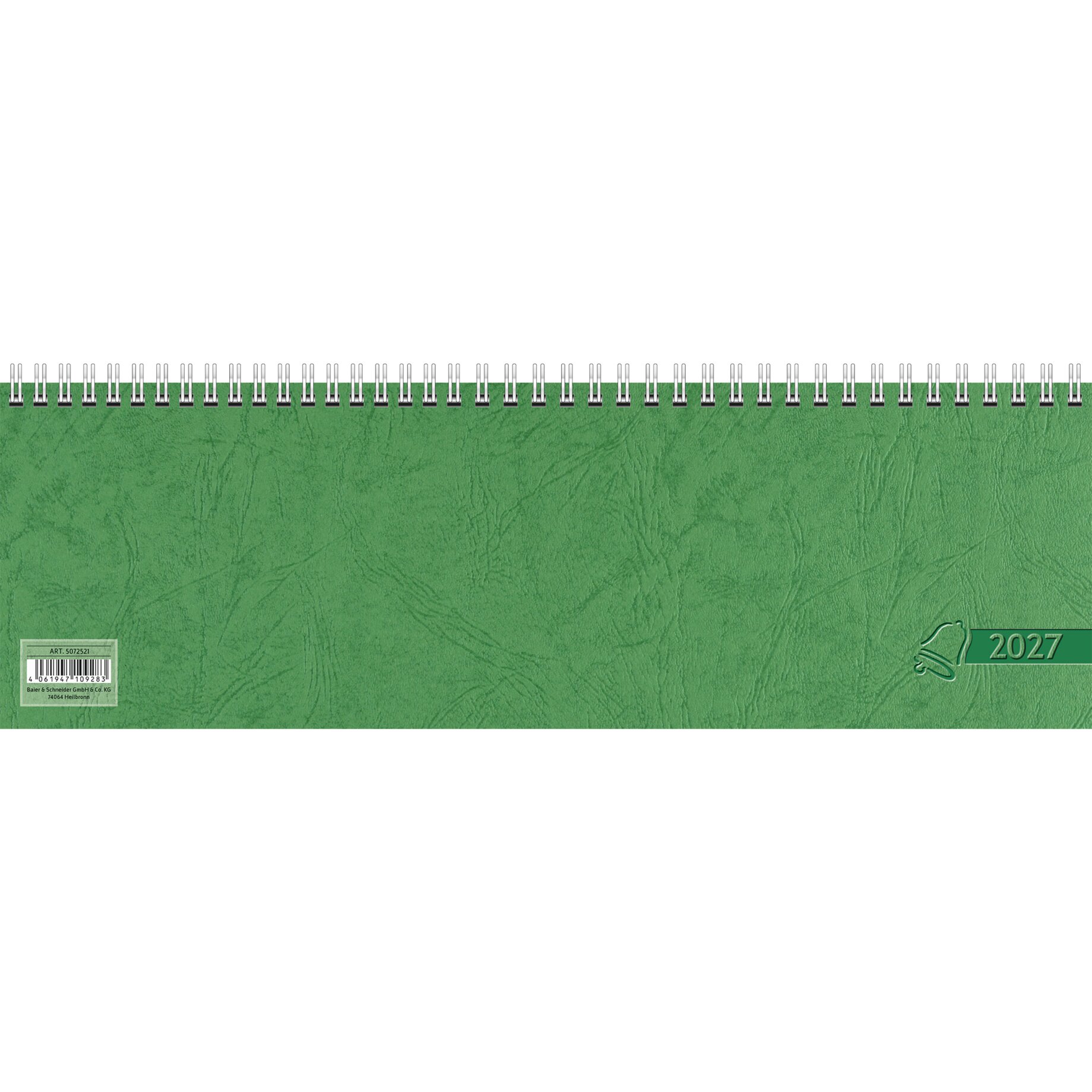 spiralband, kalender, grüner hintergrund, spiralbindung, jahr 2027