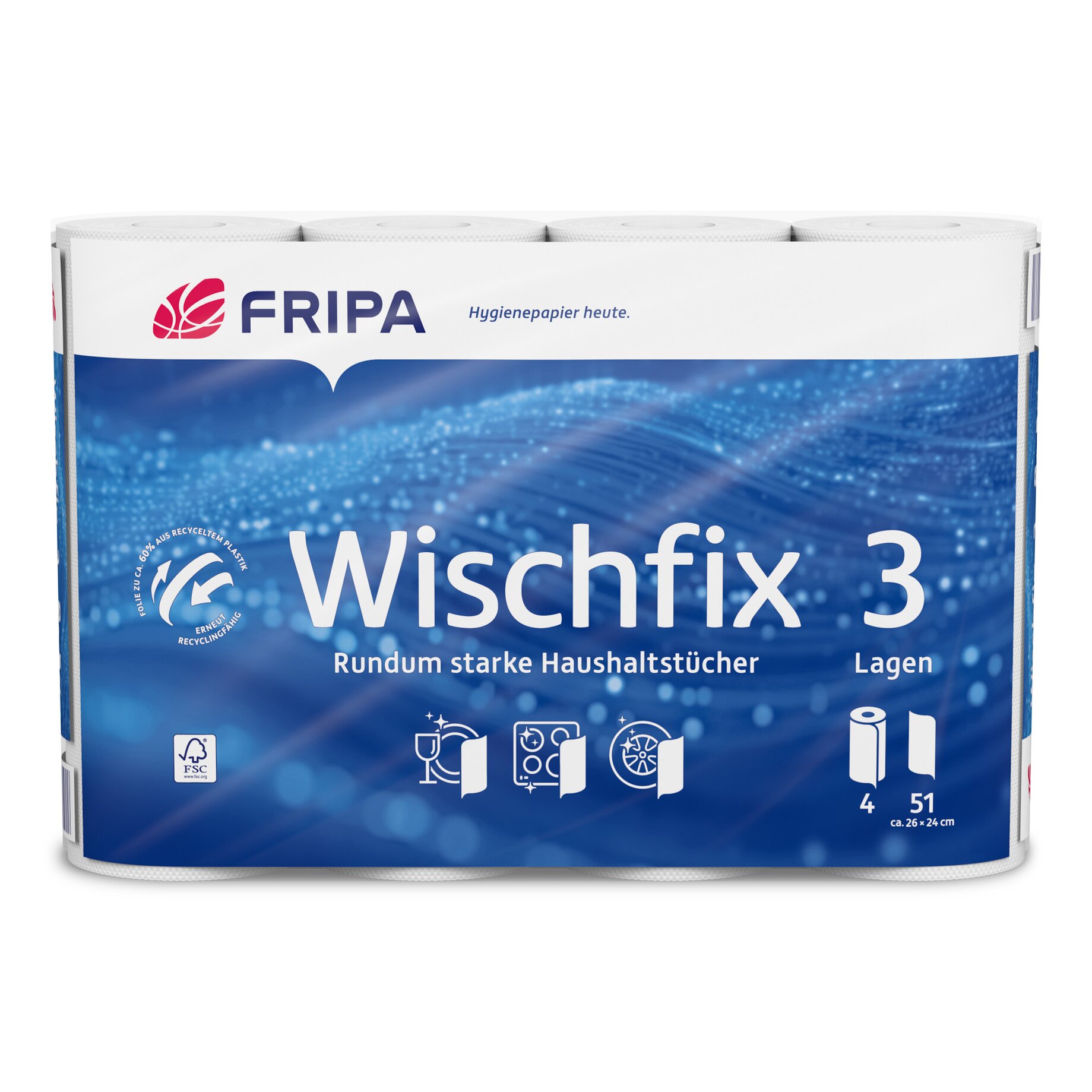 Fripa Küchenrolle 3-lagig 4 Rl./Pack.