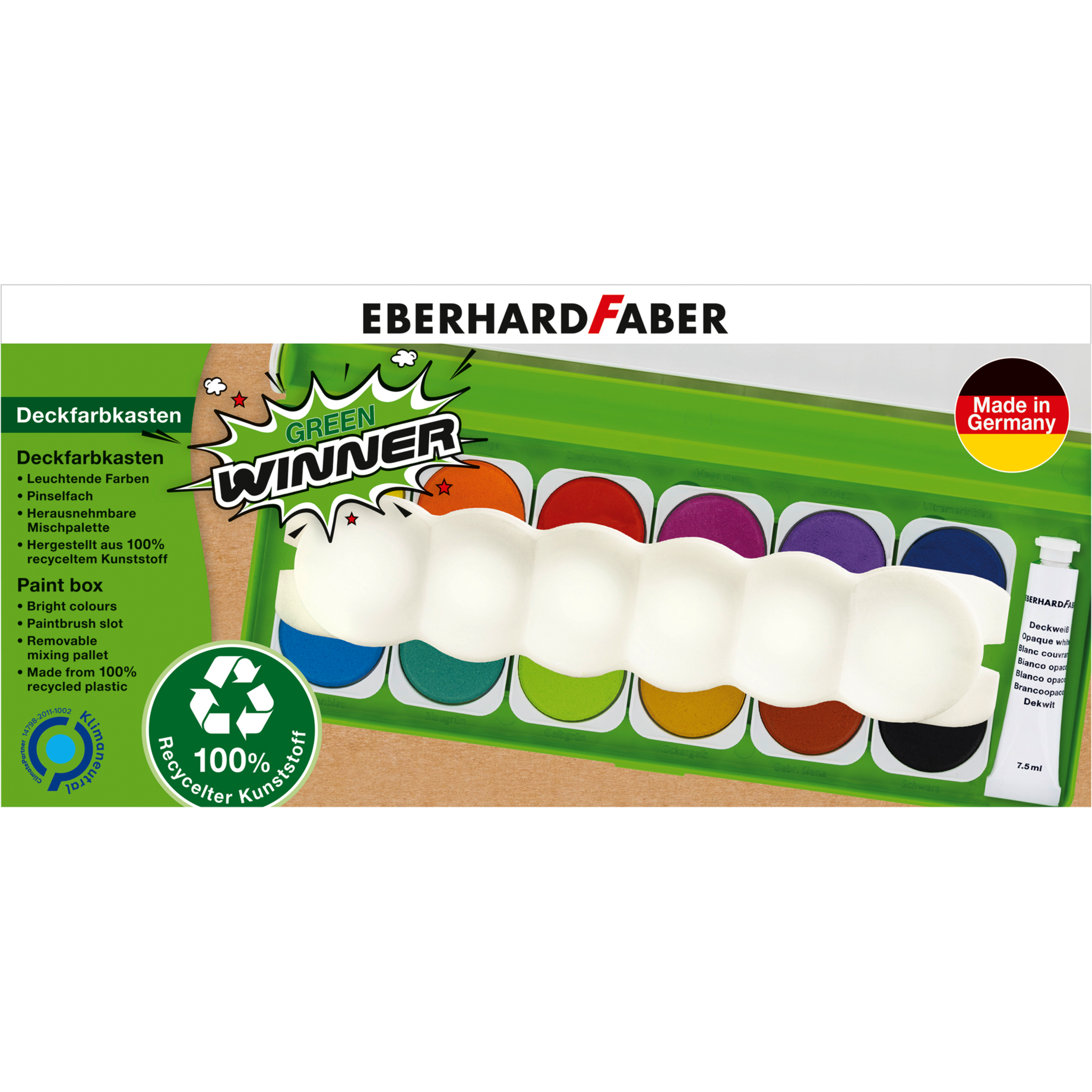 Deckfarbkasten Green Winner 12er