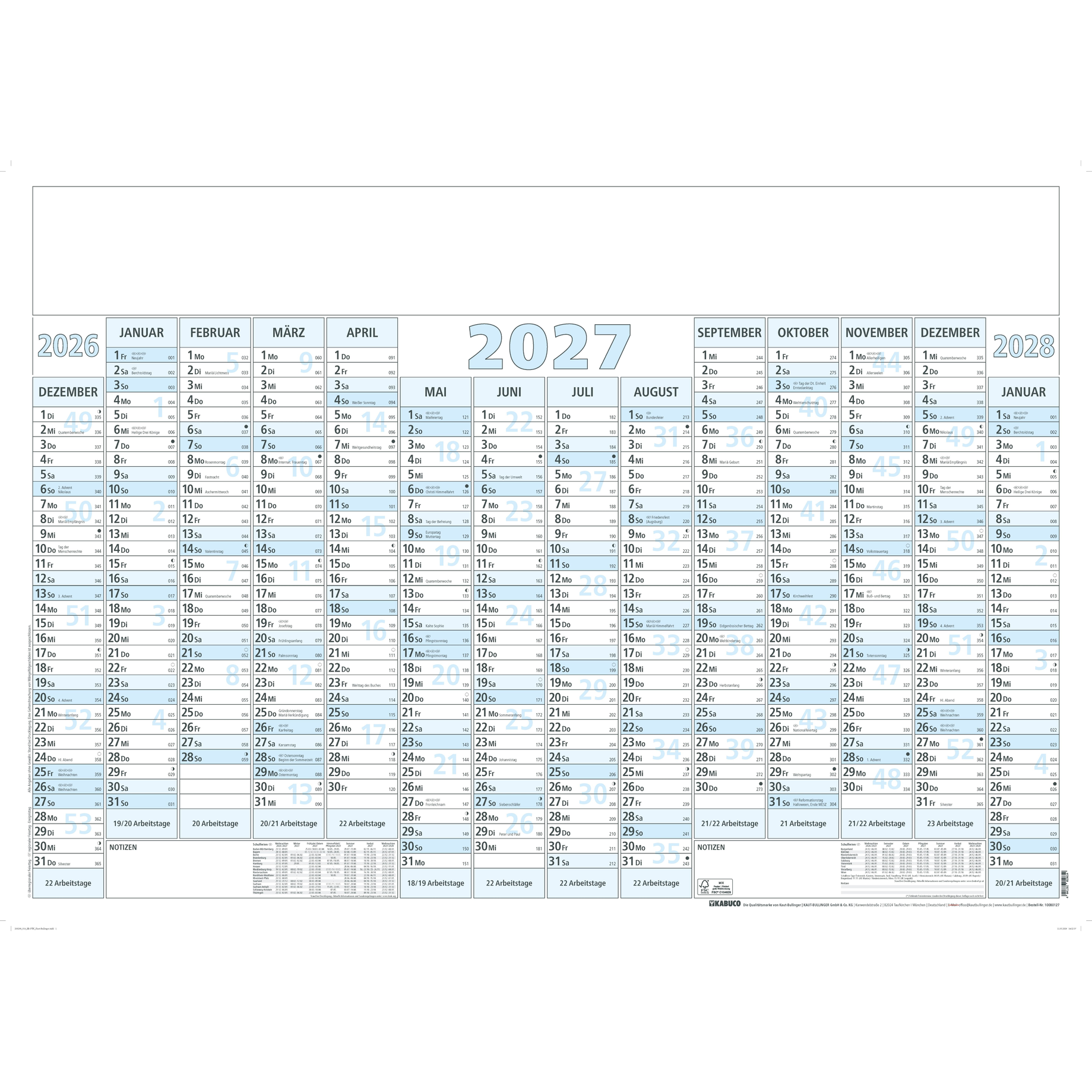 Kalender, Jahreskalender, Monatskalender, 365 Tage, Layout