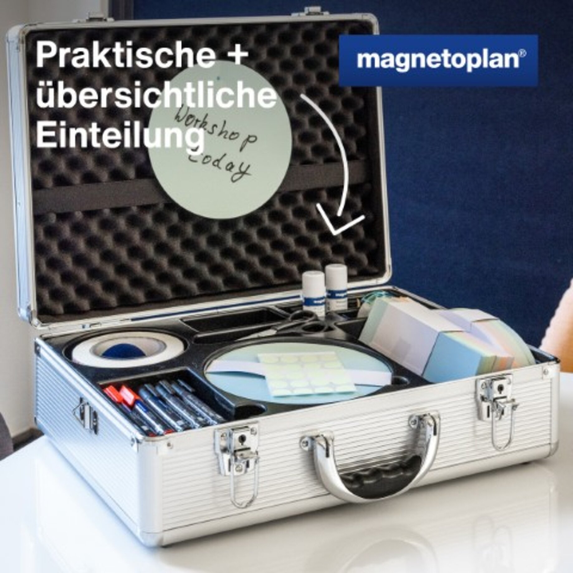 Koffer, Aufbewahrungskoffer, Präsentations-Set, Magnetoplan, Unterlagen-Organizer