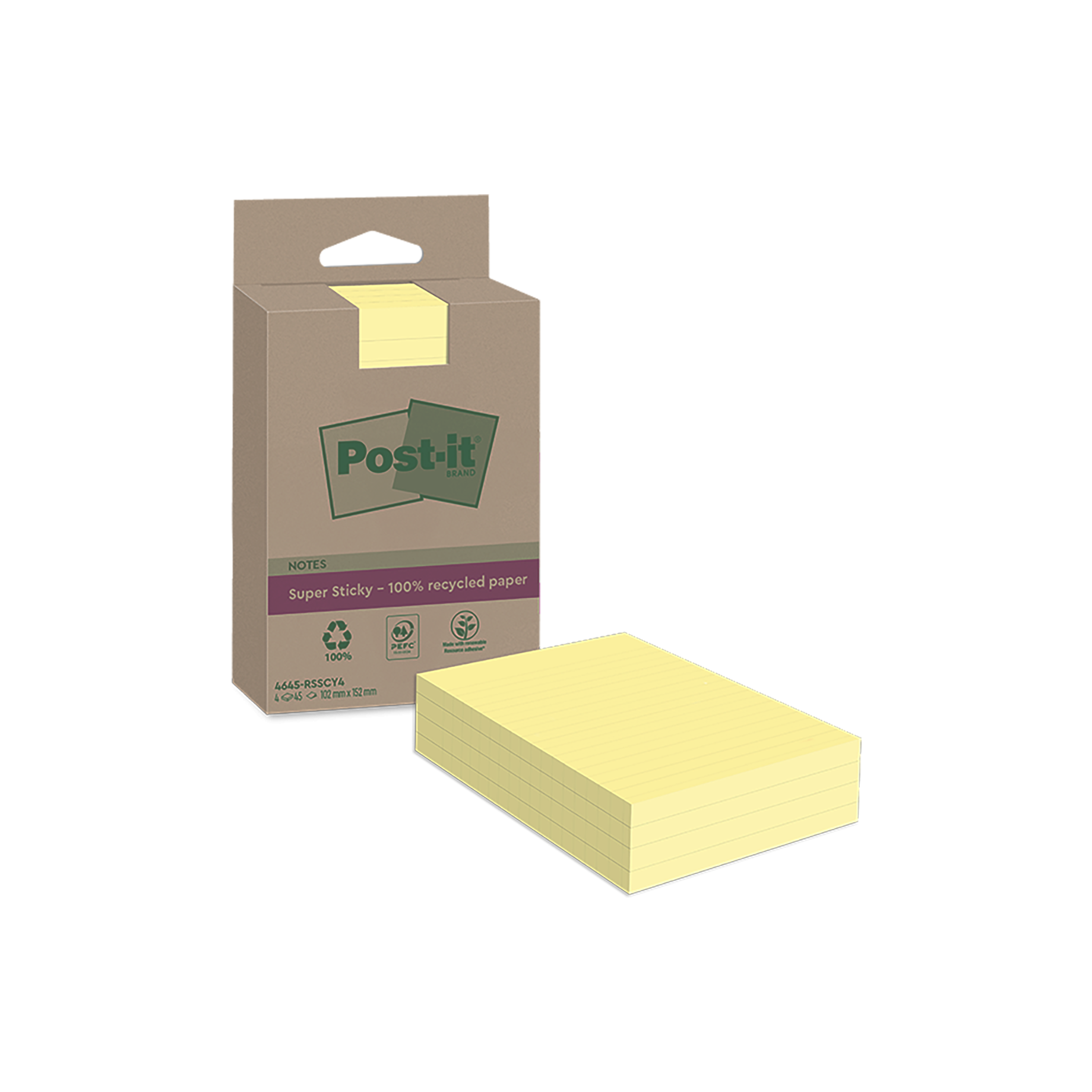 Super Sticky Recycling Notes, liniert