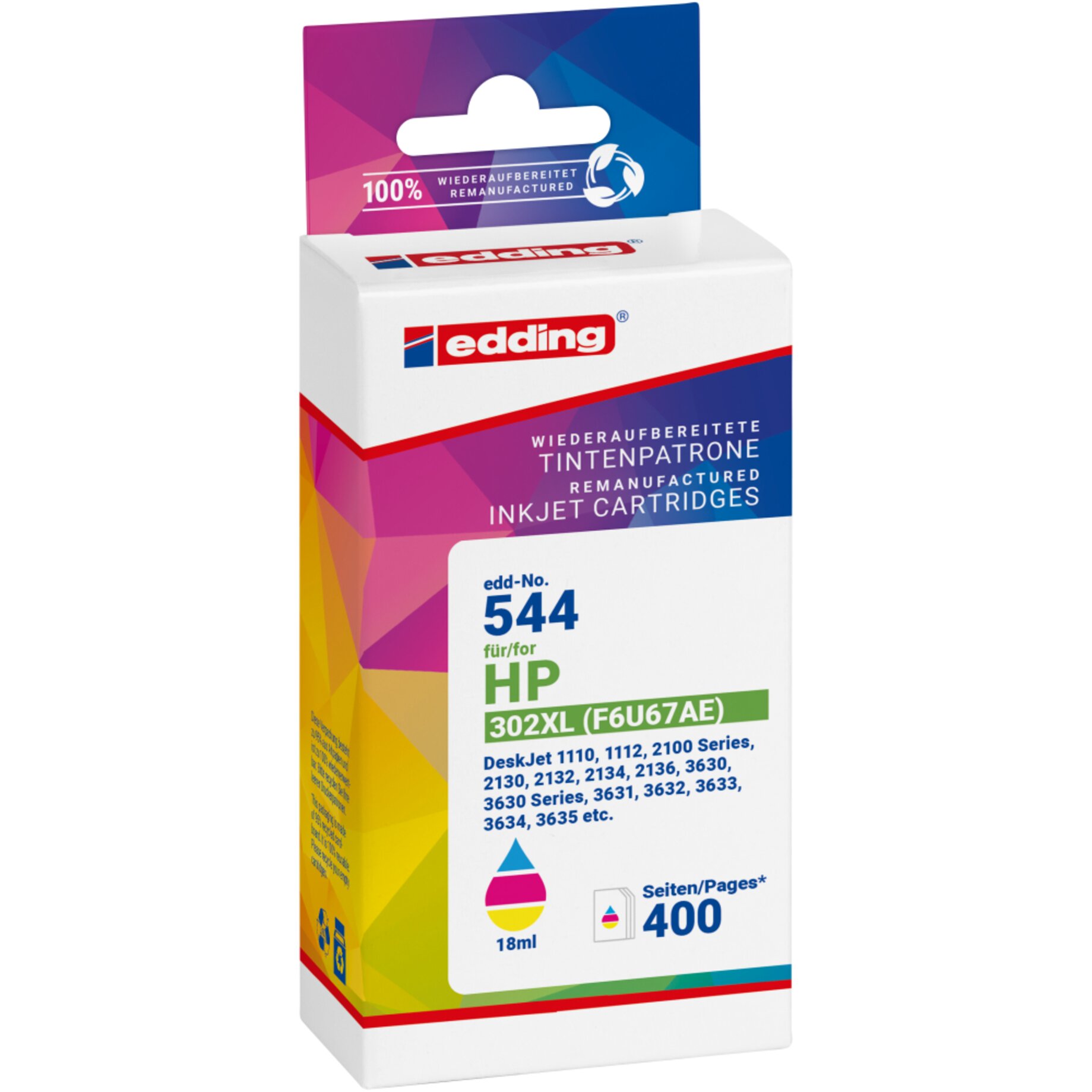edding Tintenpatr wie HP 302XL F6U67AE colour