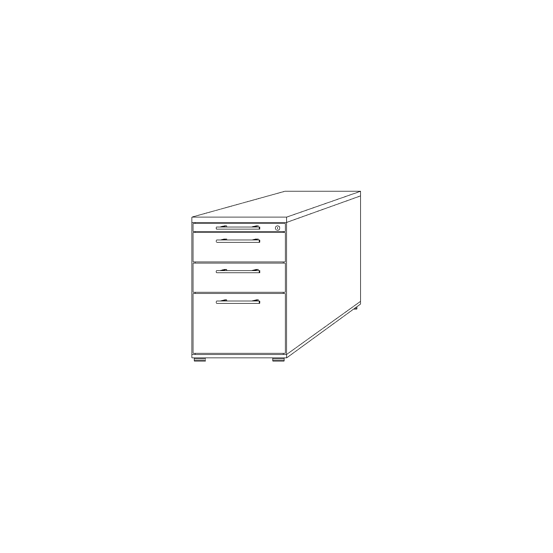 Standcontainer mit 4 Schüben