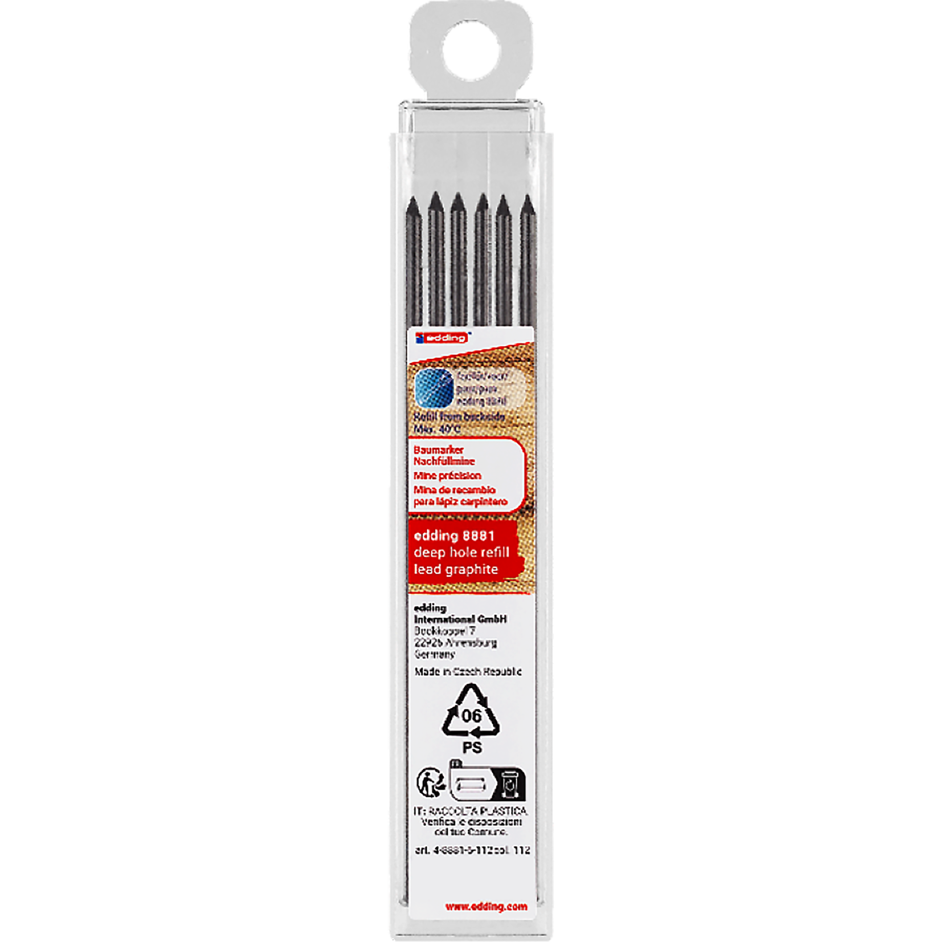 Nachfüllmine e-8881 6er Set graphit für Baumarker e-8880
