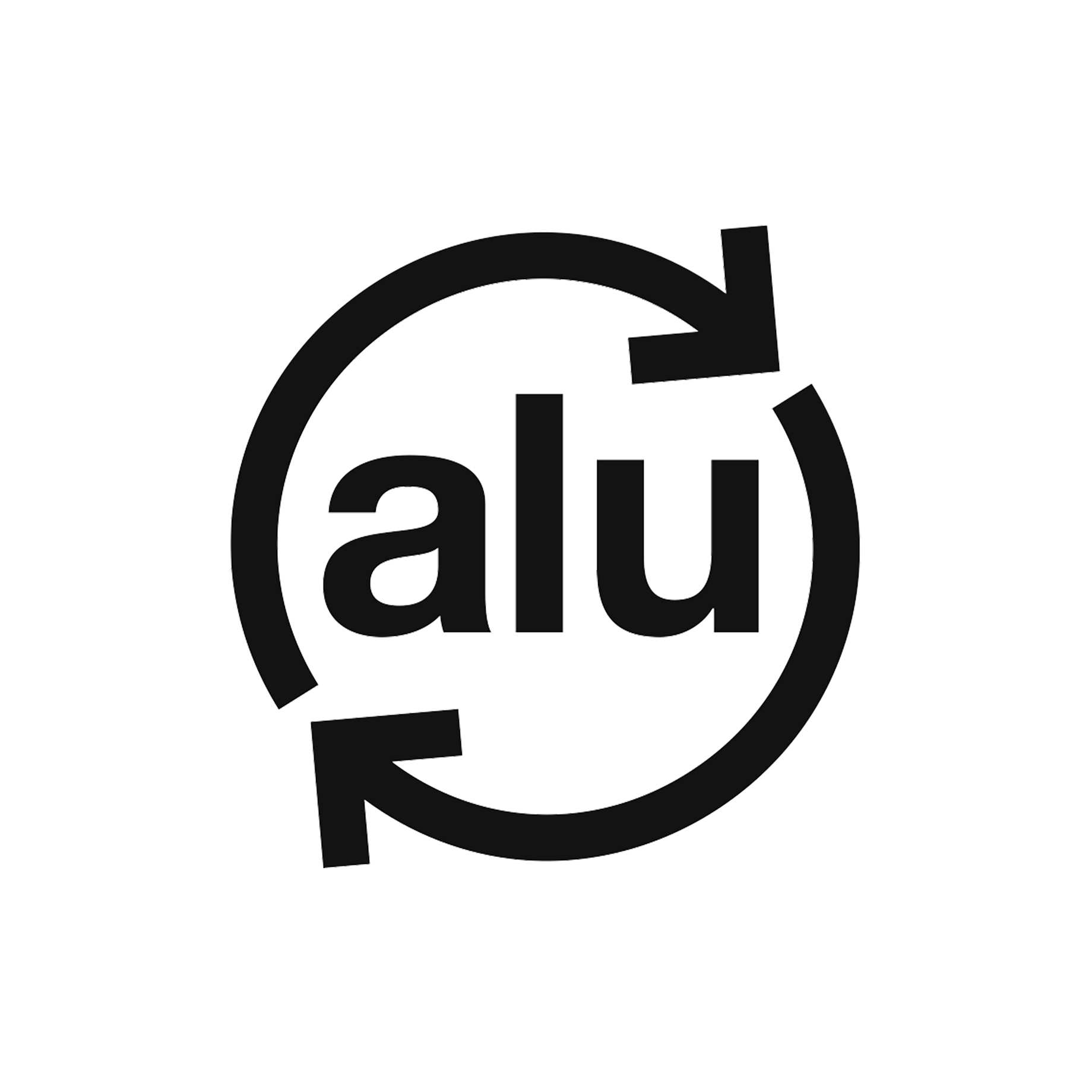 Logo, alu, arrow, recycle, logo, Kreis, kein_bild, platzhalter, leer, schwarz, symbol, recycle, zirkular, logo, alu, marke, alu, Siegel, Glanz, Metallisch, Symbol, alu, logo, runde, pfeil, marke-unbekannt, alu, kreis, pfeile, logo, erneuerung, image, plac