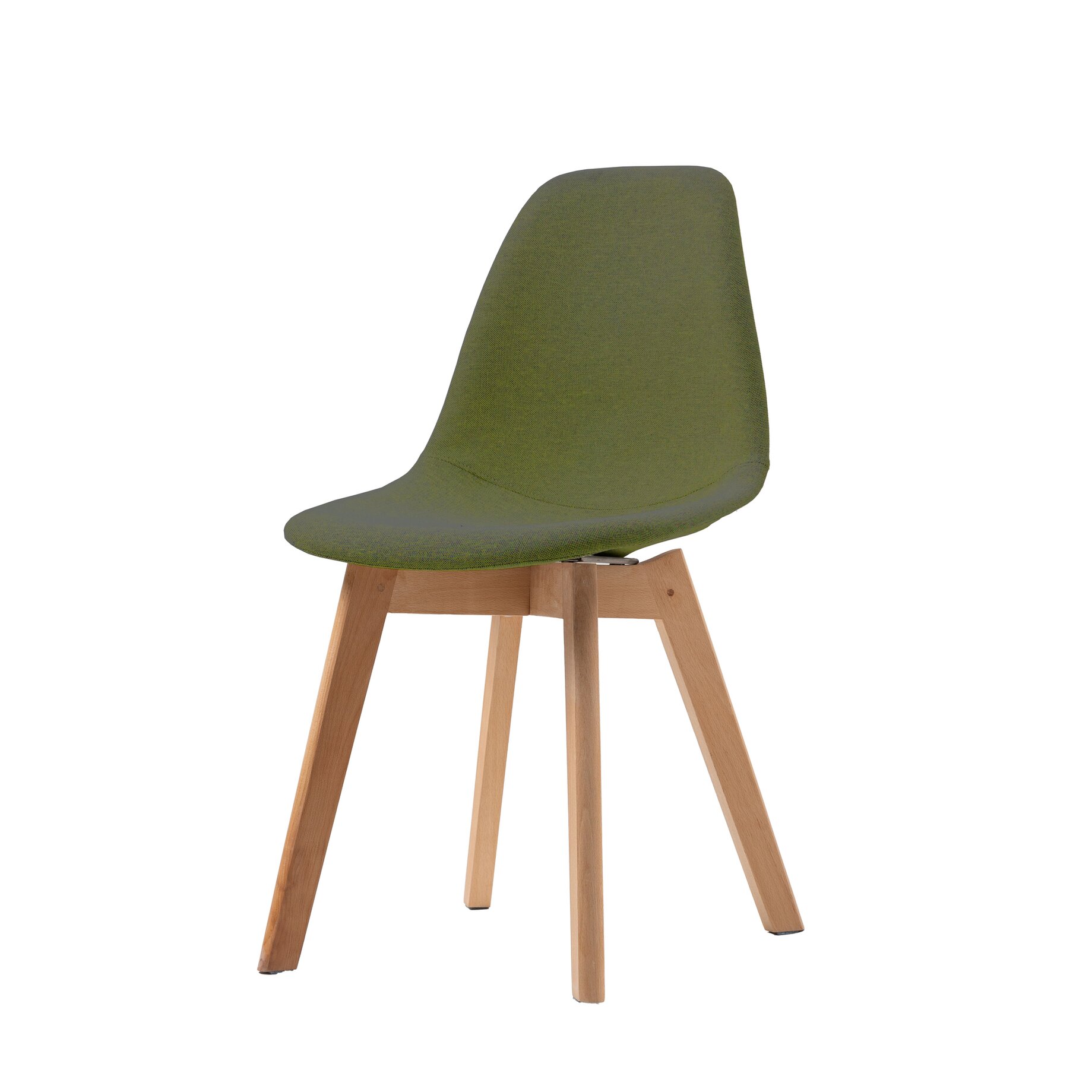 Stuhl, Sessel, Holzbeine, Grüner Bezug, Katzentypisches Design