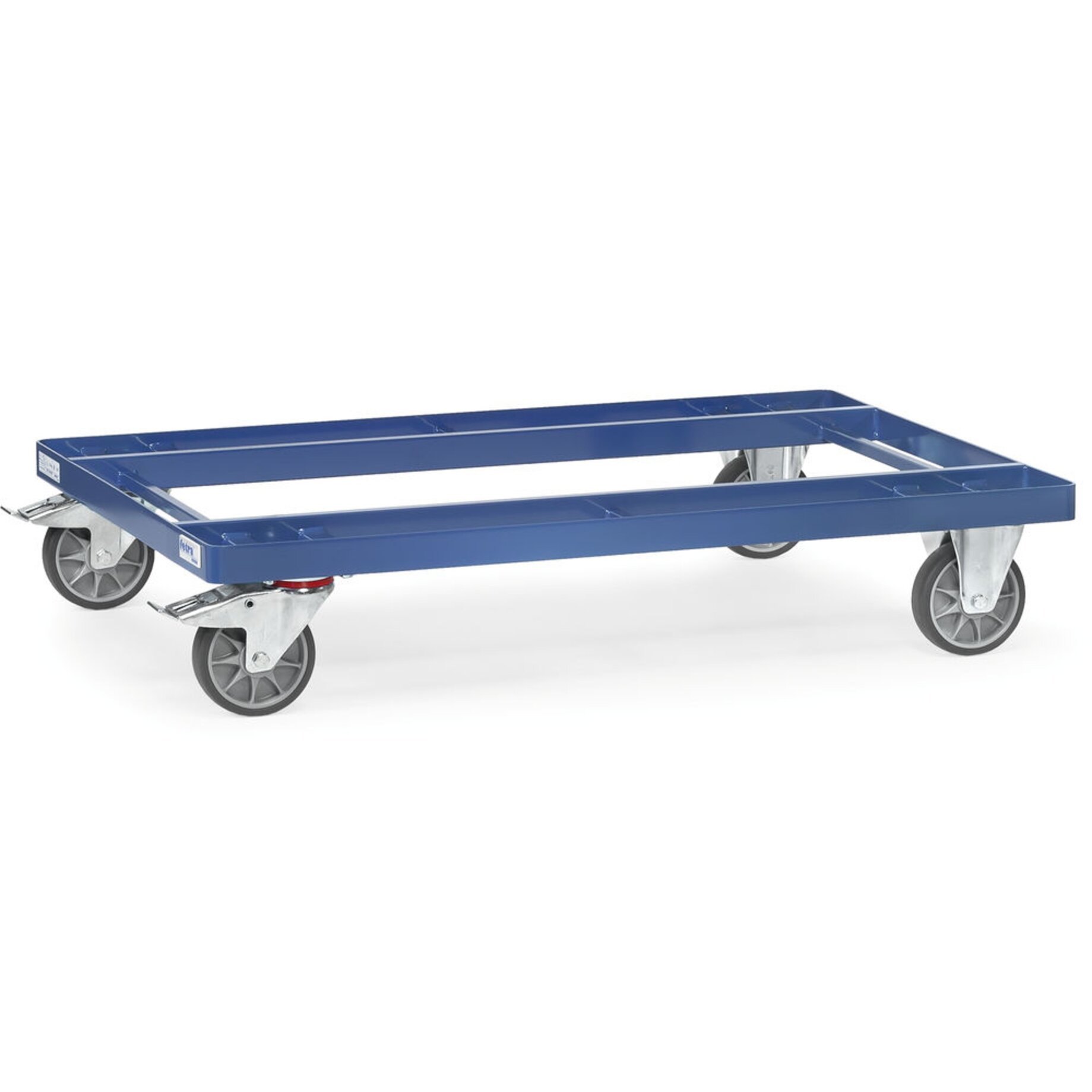 rollenwagen, stahlrahmen, vierrollen, bremssperre, blau