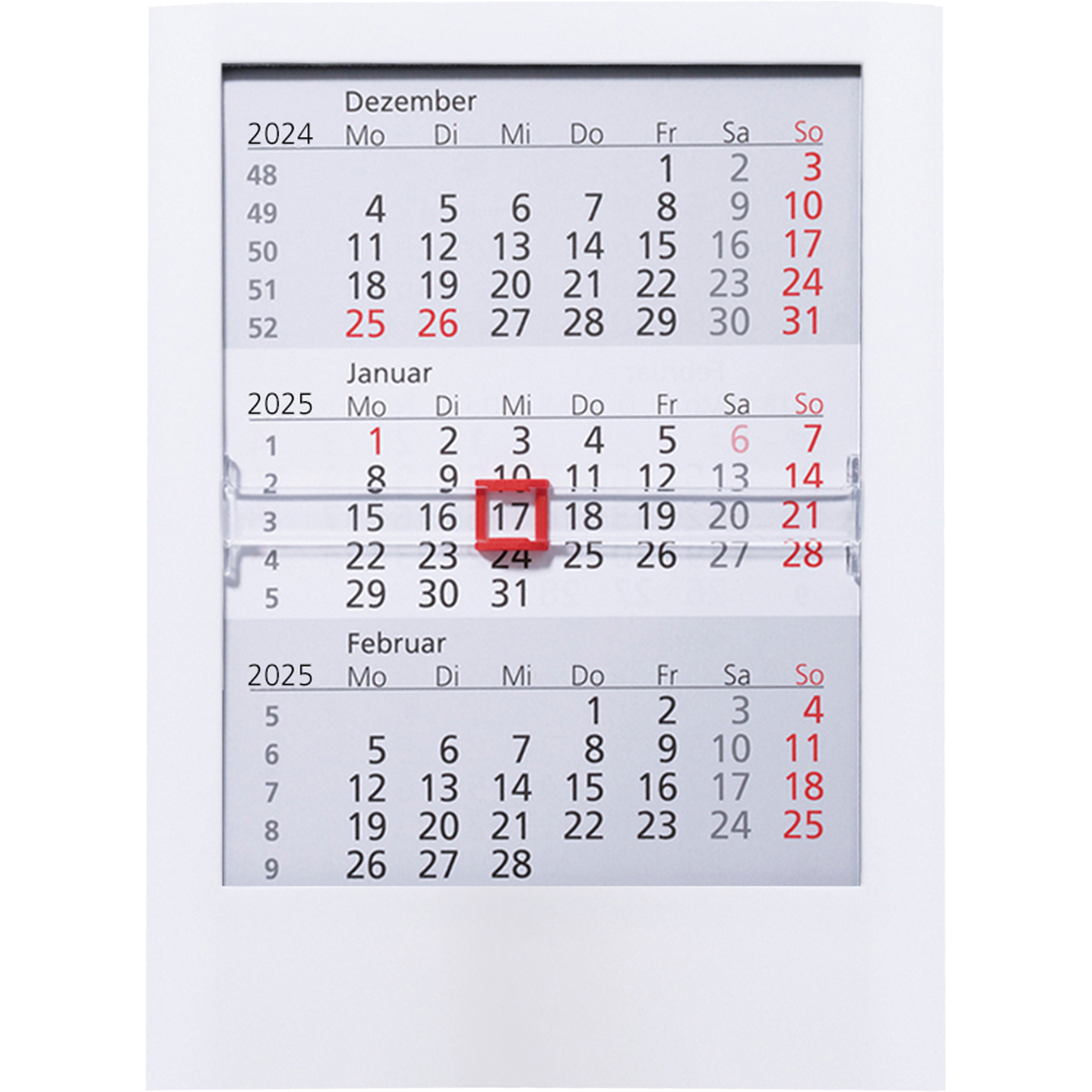 Dreimonatsaufstellkalender