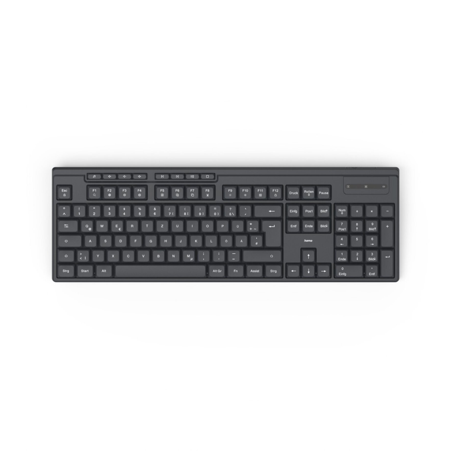 Tastatur, QWERTZ-Layout, Schwarzes Keyboard, Full-Size, USB-Tastatur