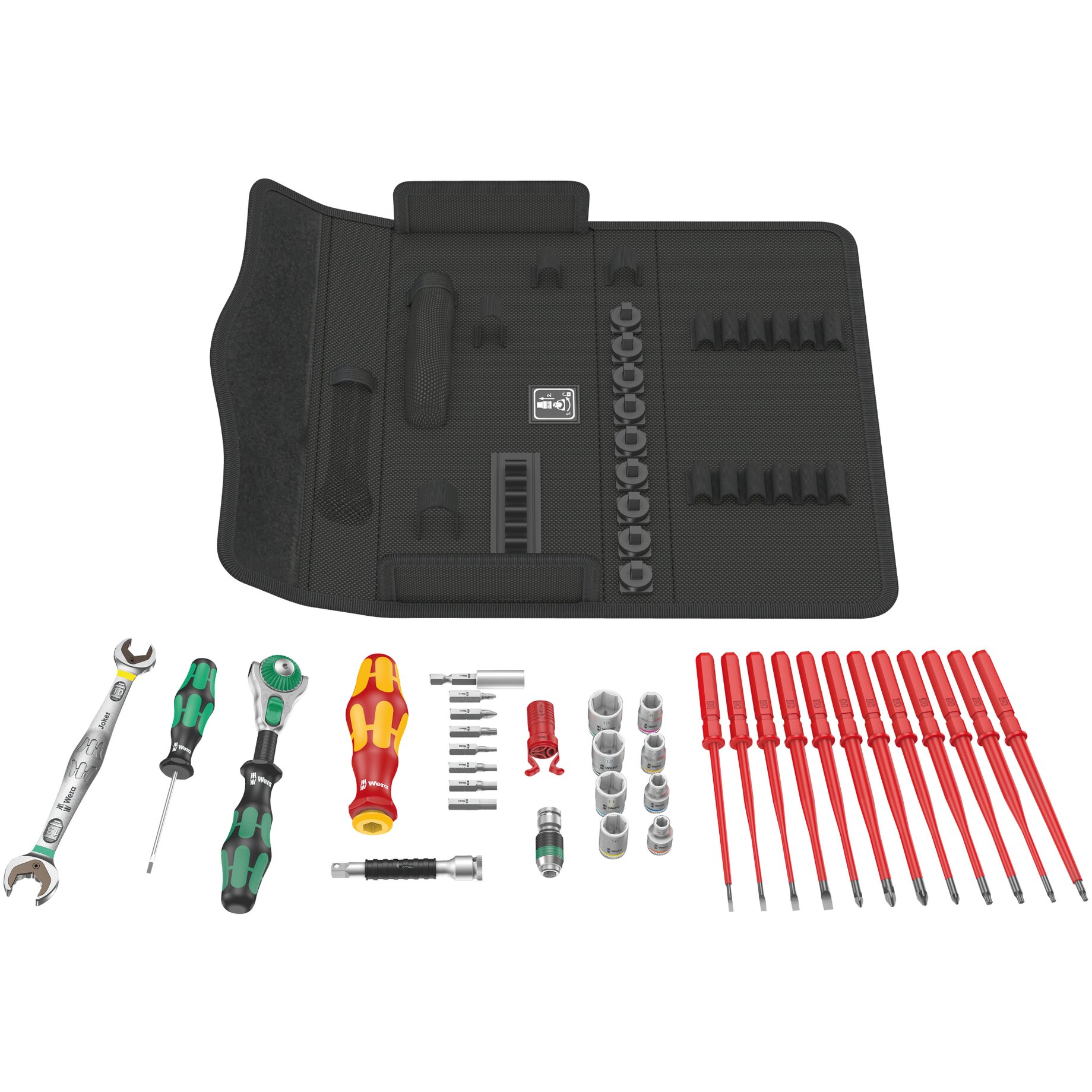 Werkzeugset, Schraubendreher, Bit-Satz, Rolltasche, Klingen/Bit-Sortiment