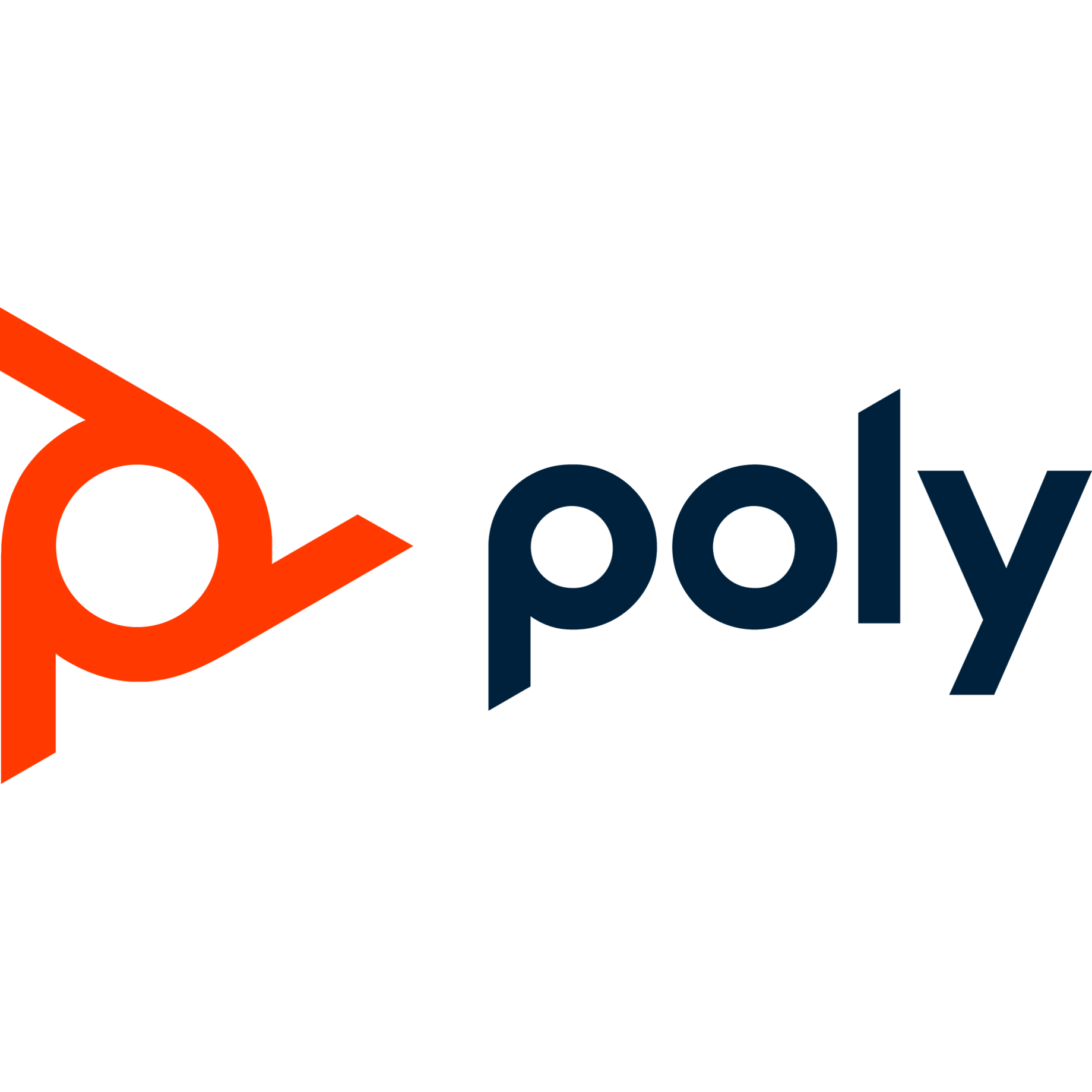 logo, branding, poly, orange-red, blau