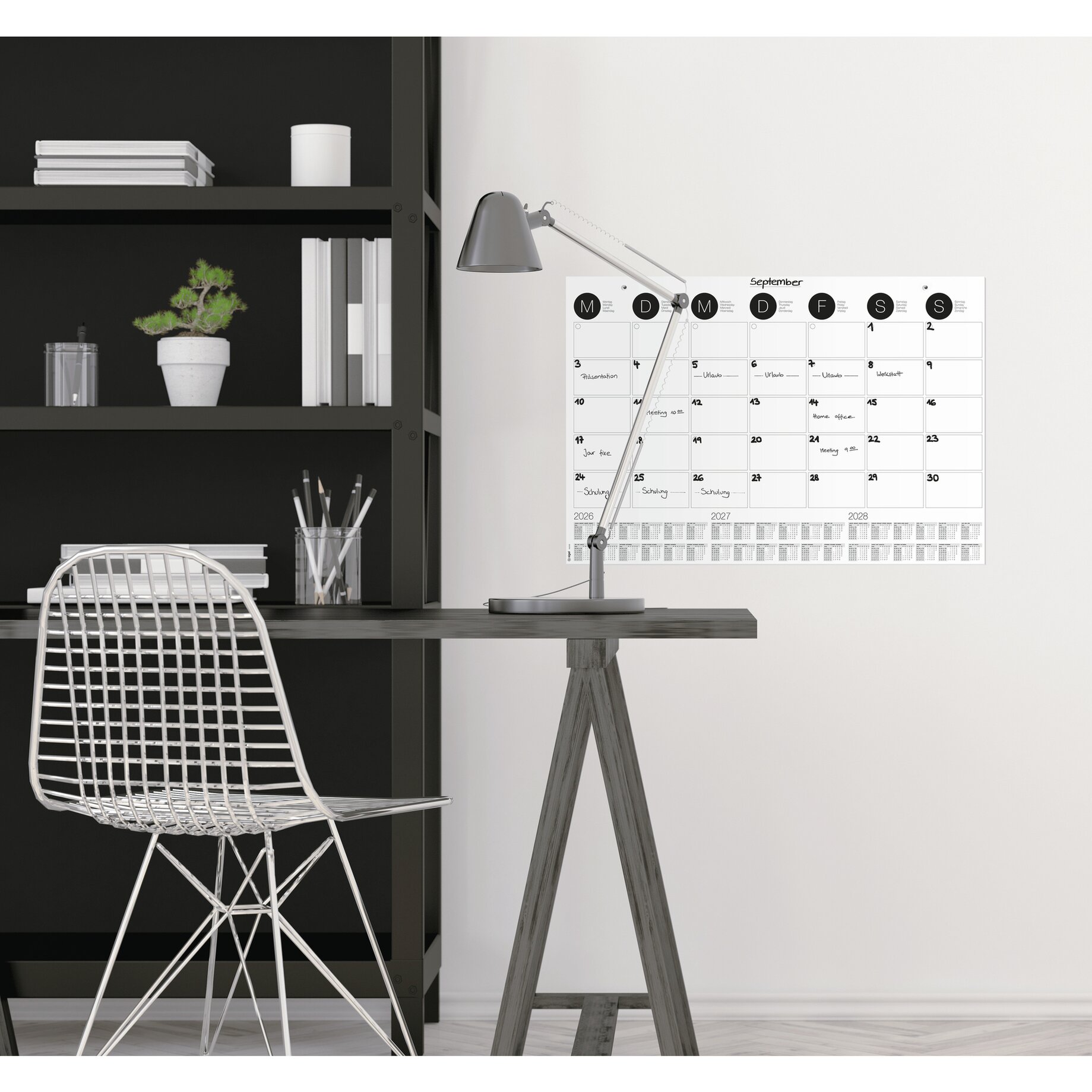 Moebel, Stuhl, Tabelle, Lampe, Pflanze