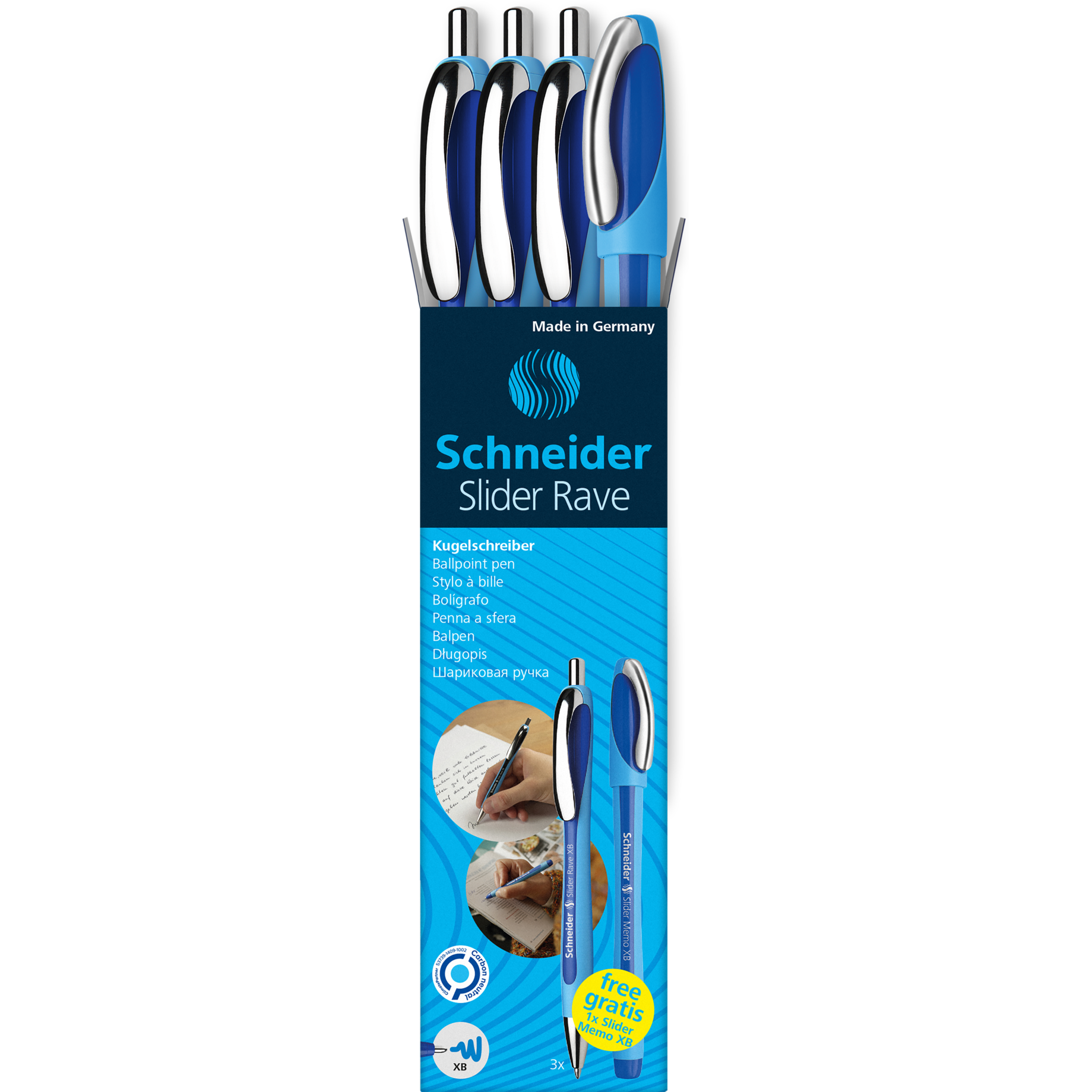 Kugelschreiber Etui mit 3x Slider Rave XB + 1x Memo gratis